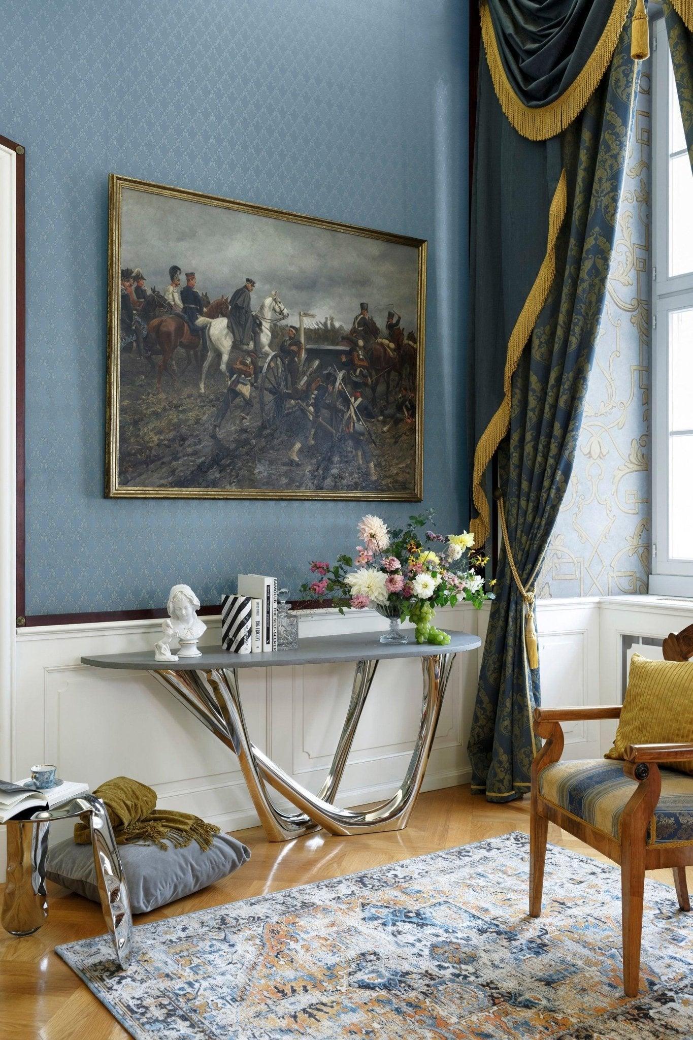 Konsola G-CONSOLE DUO polerowana stal z betonowym blatem Zieta Studio Eye on Design