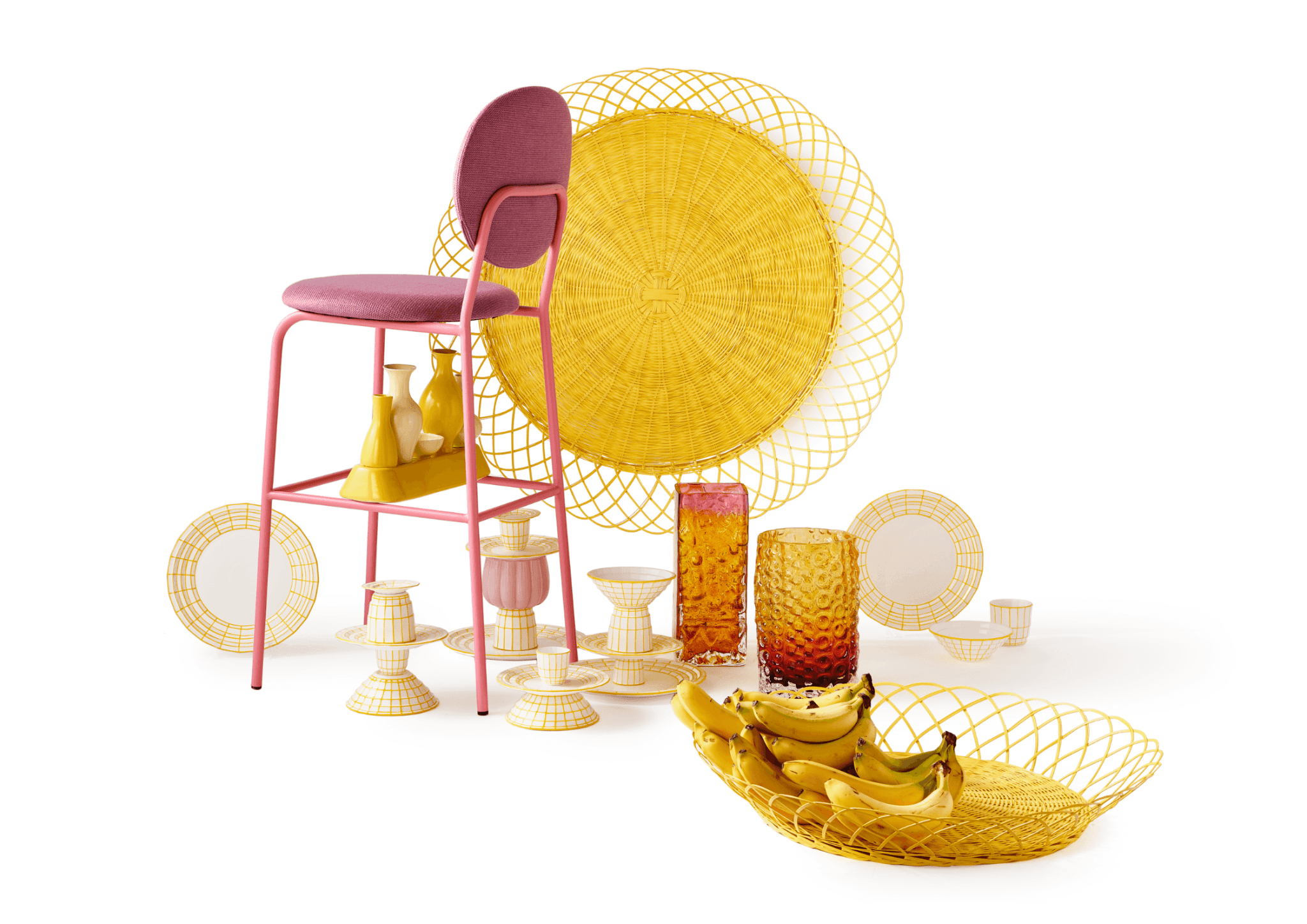 Koszyk BAKKIE żółty Pols Potten Eye on Design