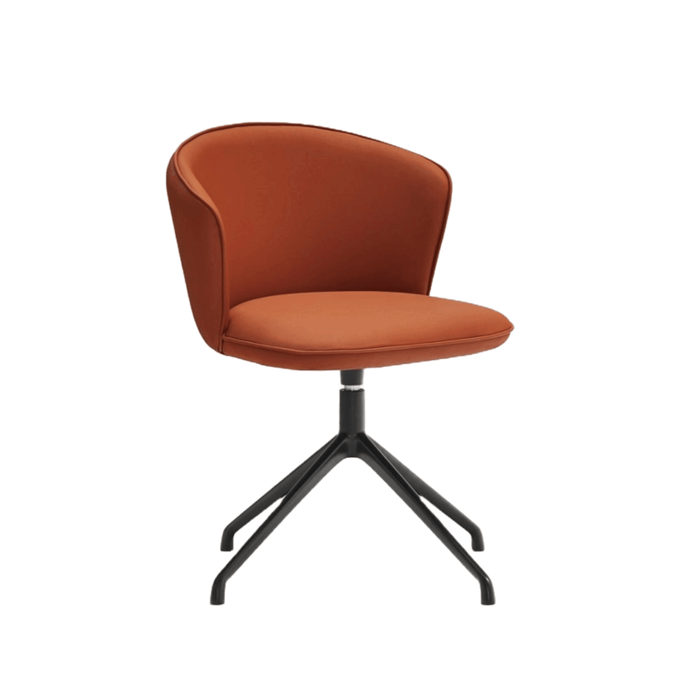 Krzesło ADD ekoskóra terracotta z czarną podstawą Teulat Eye on Design