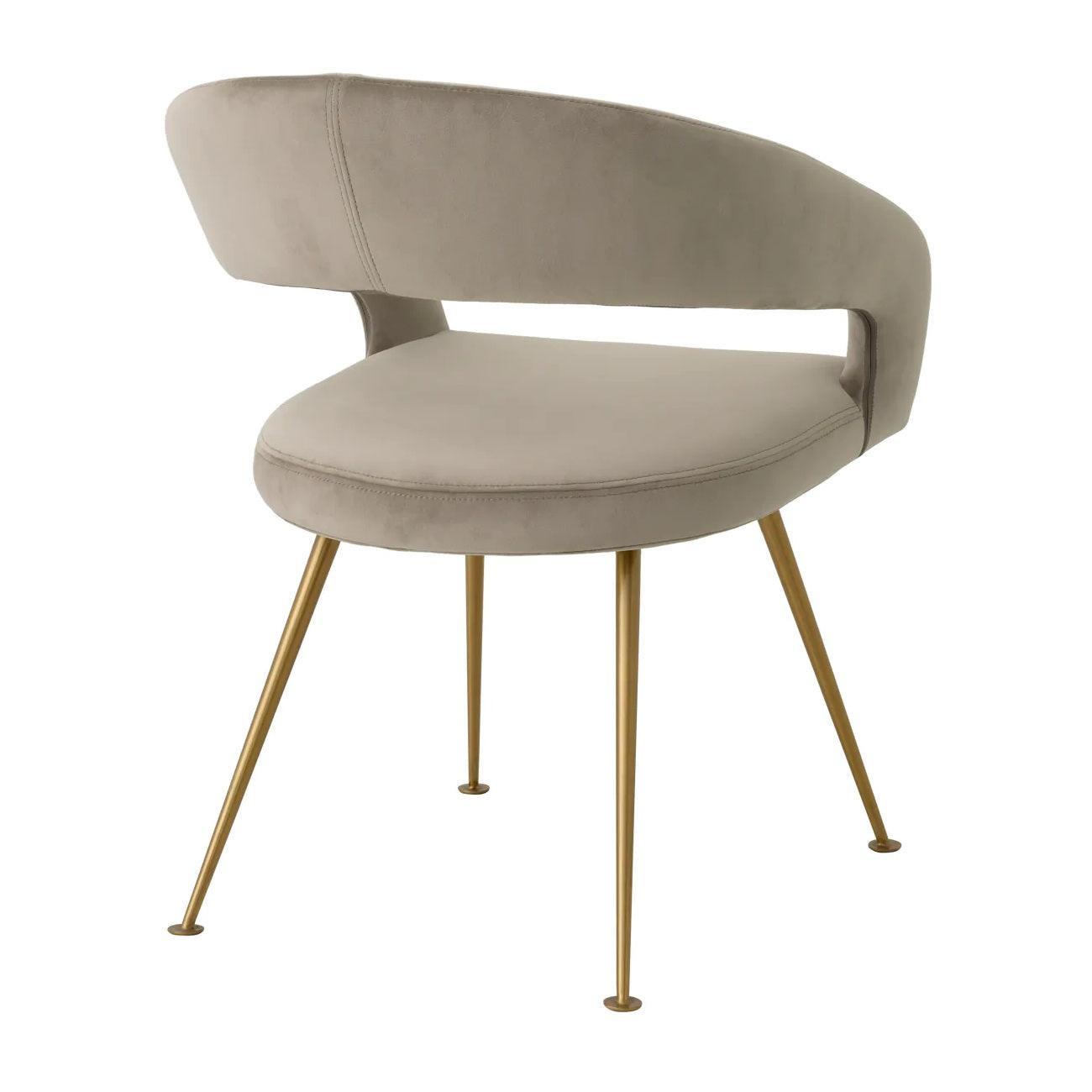 Krzesło aksamitne BRAVO beżowy Eichholtz Eye on Design