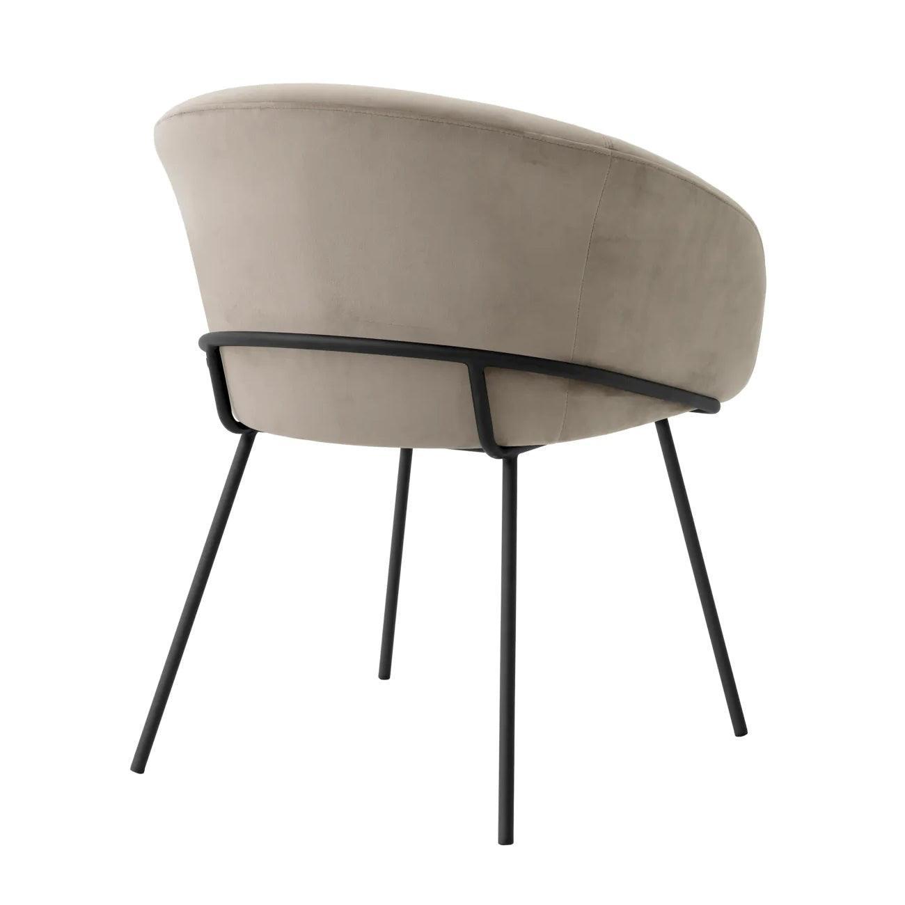 Krzesło aksamitne CAMPUS szary Eichholtz Eye on Design