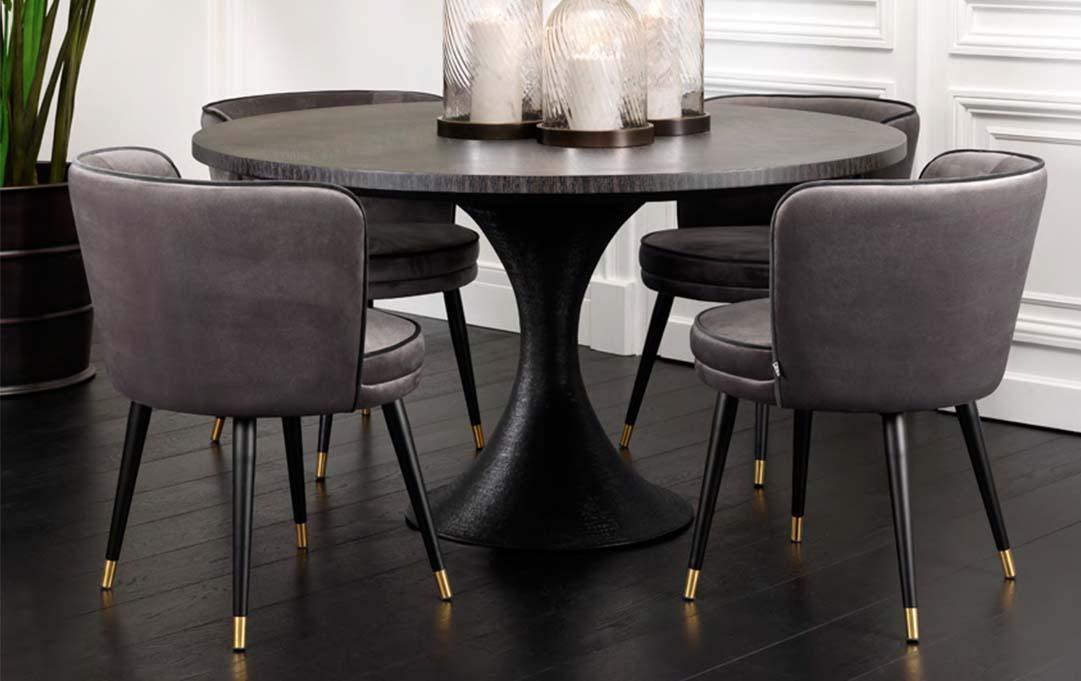 Krzesło aksamitne GRENADA szary Eichholtz Eye on Design