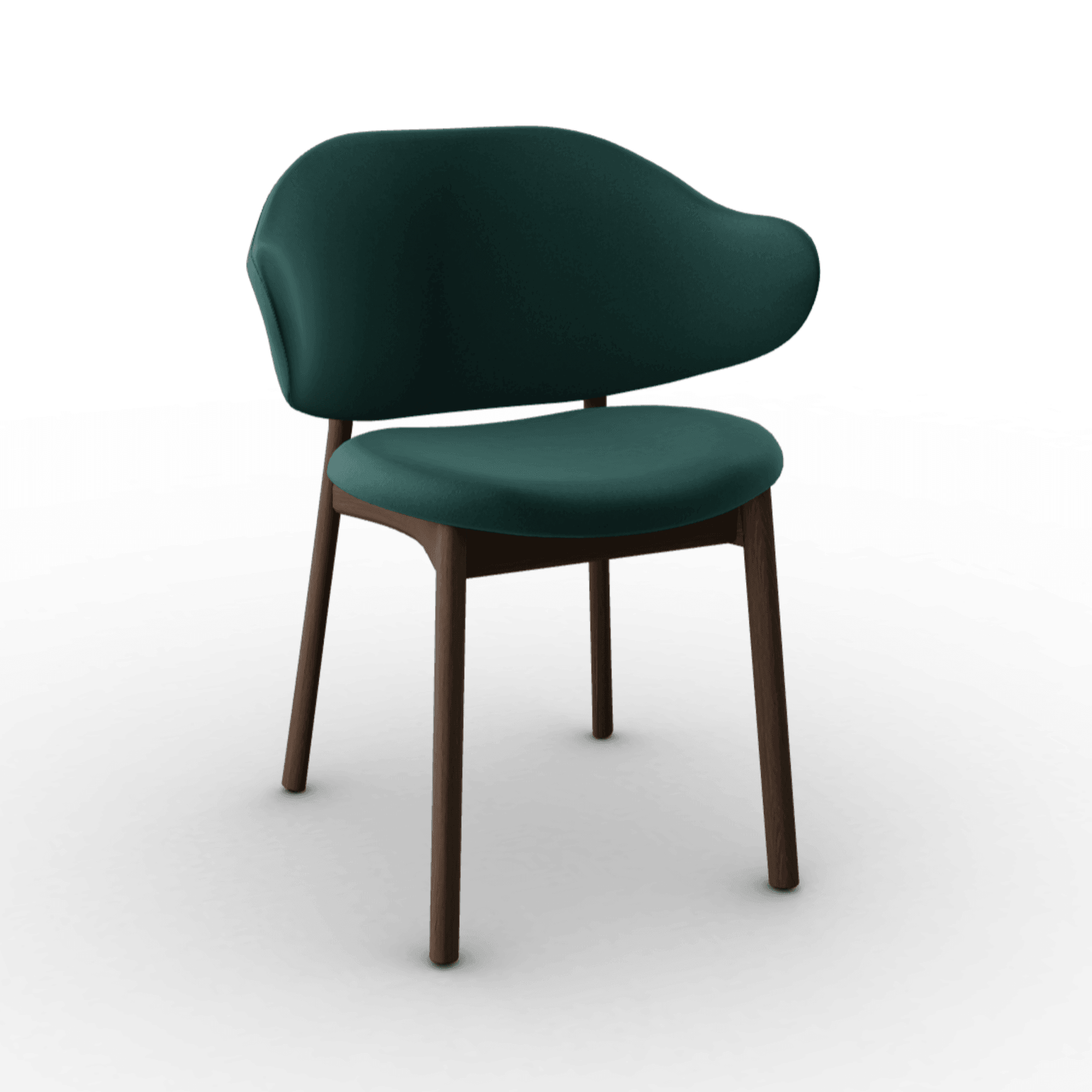 Krzesło aksamitne HOLLY ciemnozielony z drewnianą podstawą Calligaris ciemnobrązowa Eye on Design