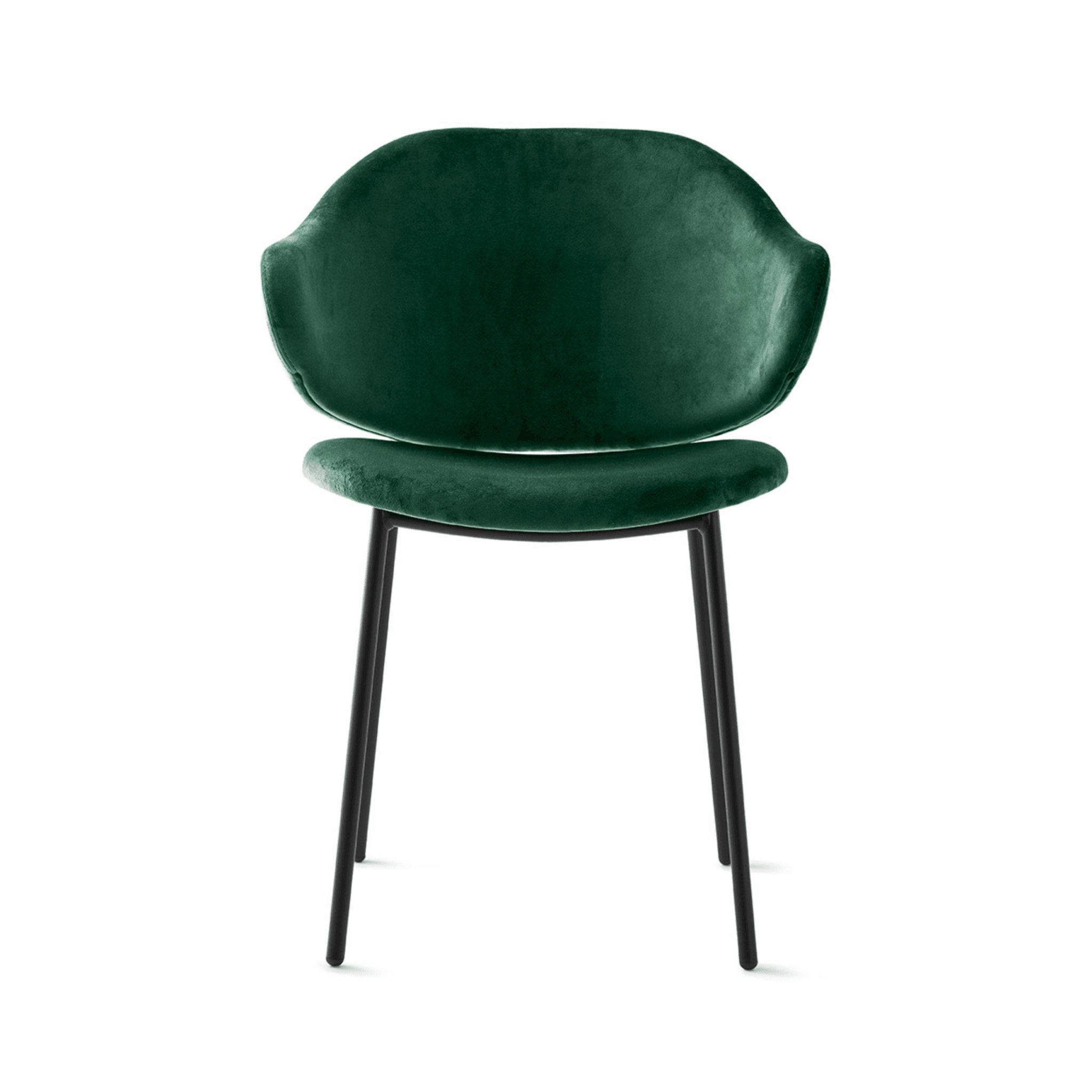 Krzesło aksamitne HOLLY ciemnozielony z metalową podstawą Calligaris matowa czerń Eye on Design