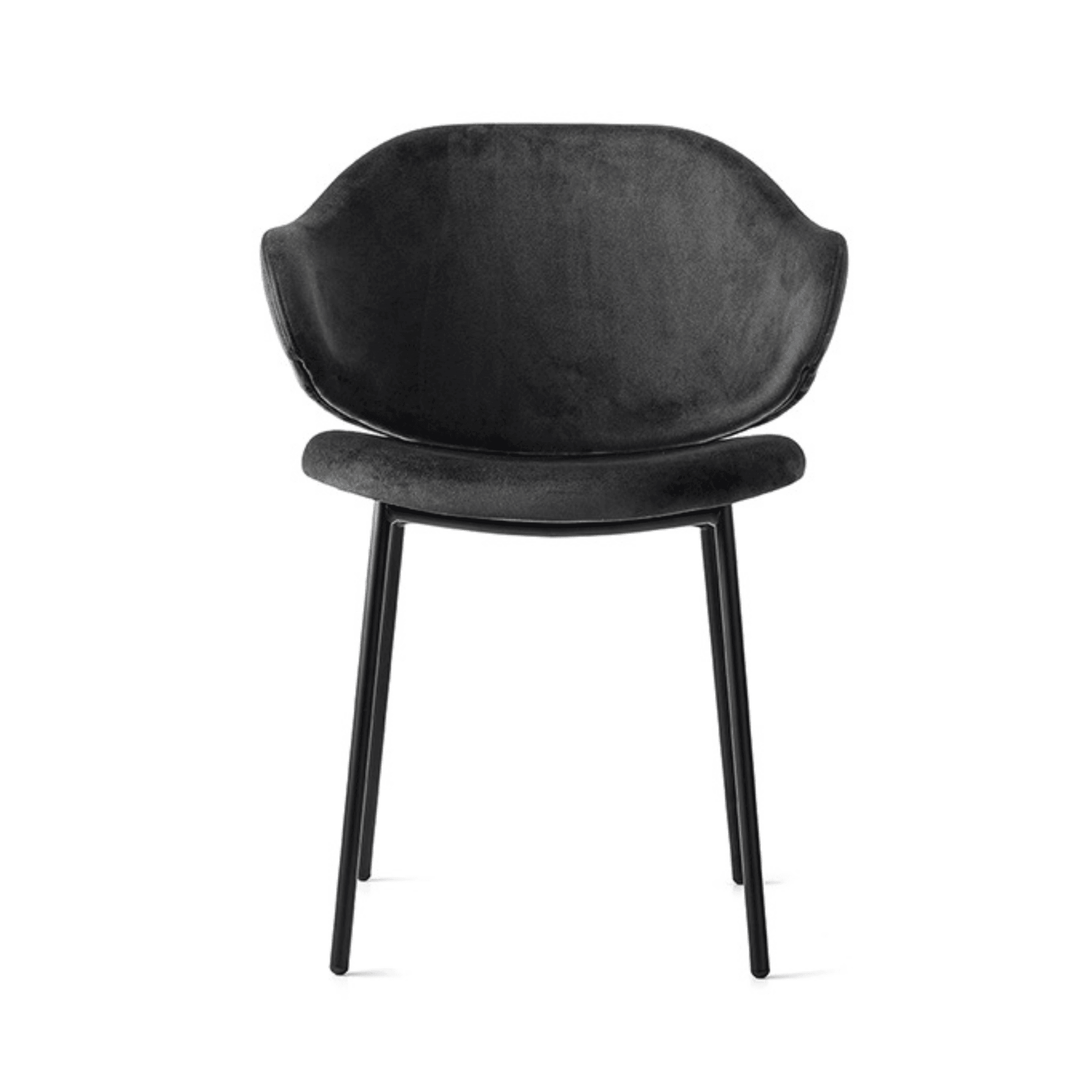 Krzesło aksamitne HOLLY czarny z metalową podstawą Calligaris Eye on Design