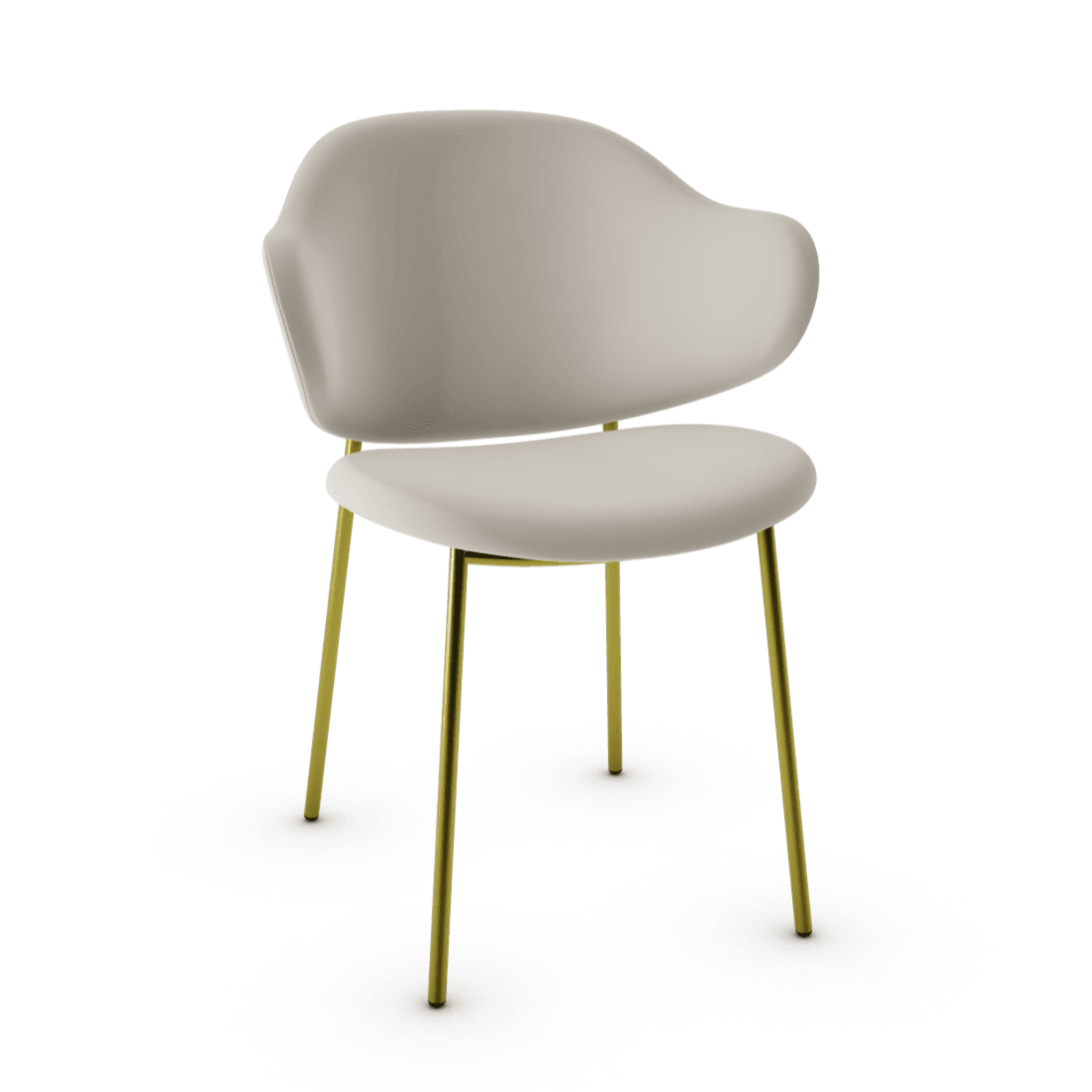 Krzesło aksamitne HOLLY kremowy z metalową podstawą Calligaris matowy mosiądz Eye on Design