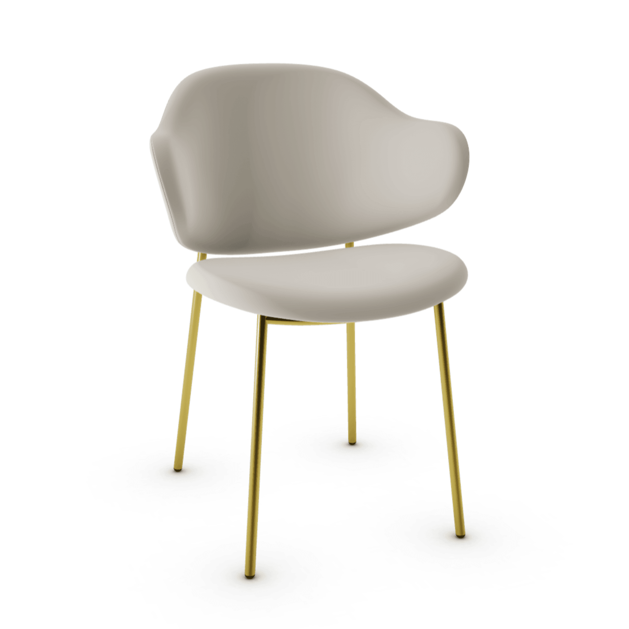 Krzesło aksamitne HOLLY kremowy z metalową podstawą Calligaris polerowany mosiądz Eye on Design