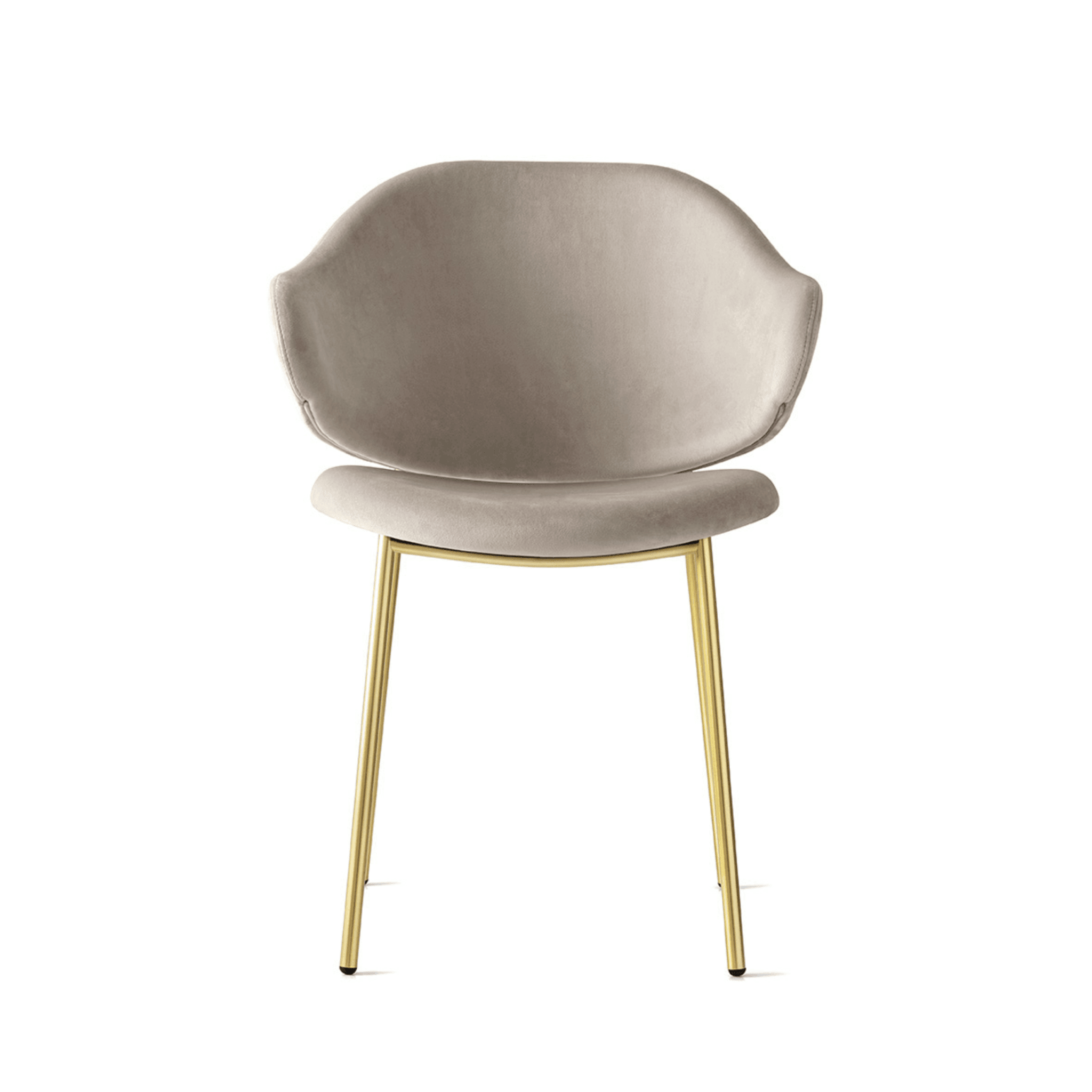 Krzesło aksamitne HOLLY piaskowy z metalową podstawą Calligaris polerowany mosiądz Eye on Design