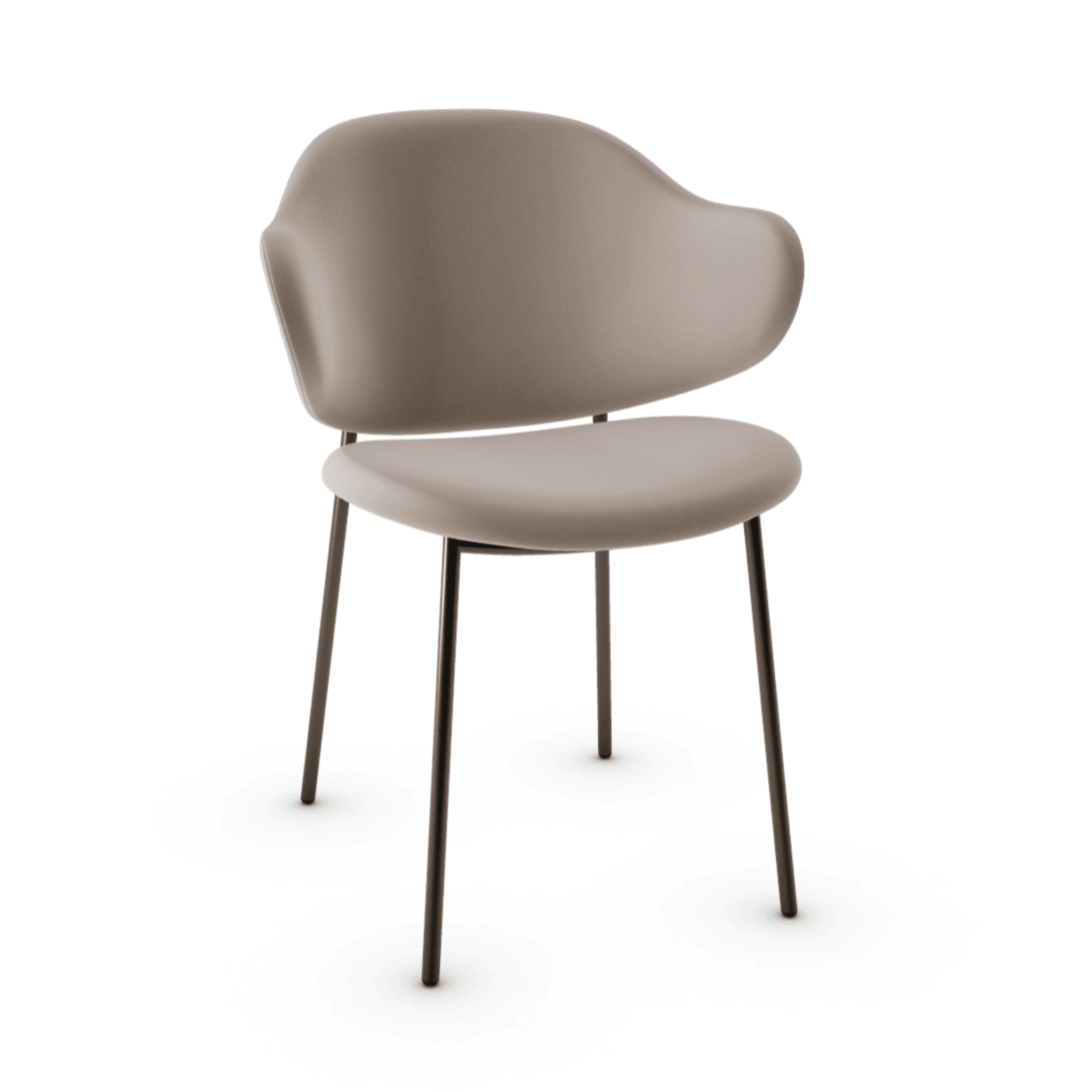 Krzesło aksamitne HOLLY piaskowy z metalową podstawą Calligaris matowy brąz Eye on Design