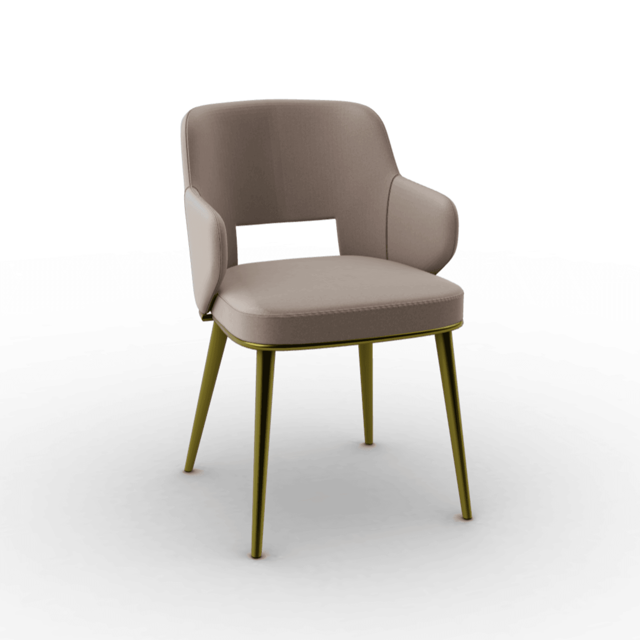 Krzesło aksamitne z podłokietnikami FOYER piaskowy z metalową podstawą Calligaris matowy mosiądz Eye on Design