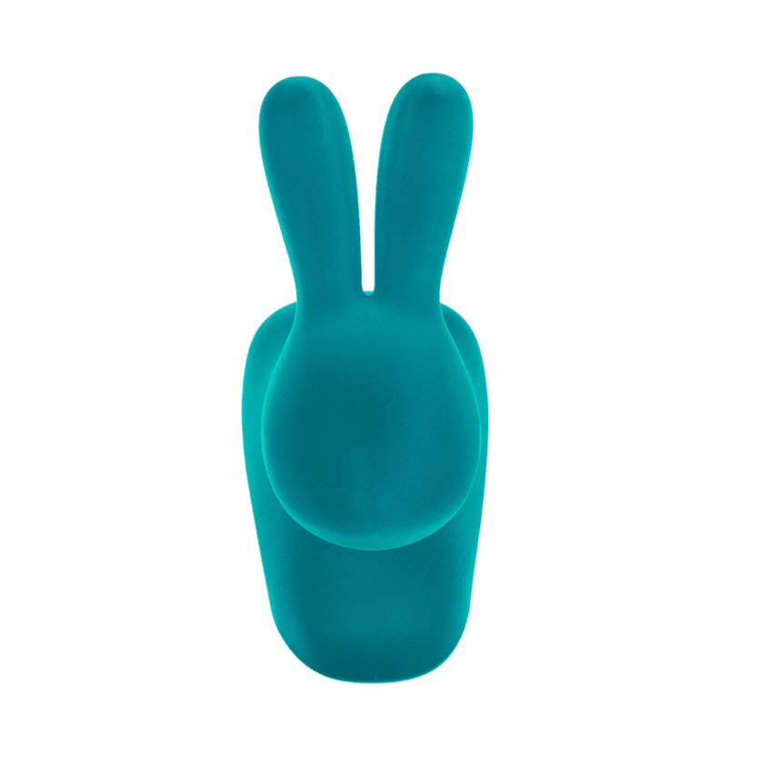 Krzesło BABY RABBIT VELVET turkusowy Qeeboo Eye on Design
