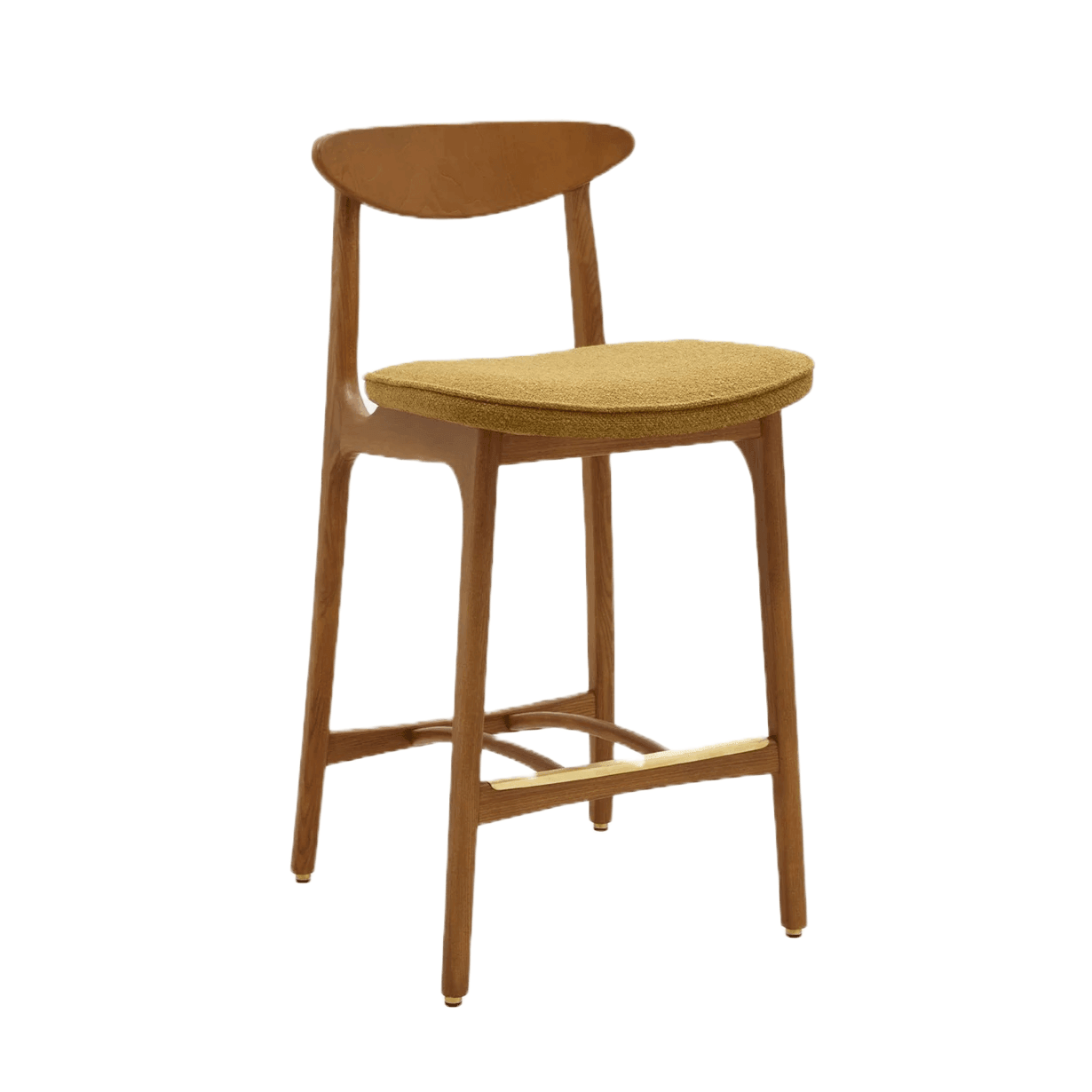 Krzesło barowe 200-190 MIX żółty w tkaninie Boucle Mustard 366 concept Eye on Design