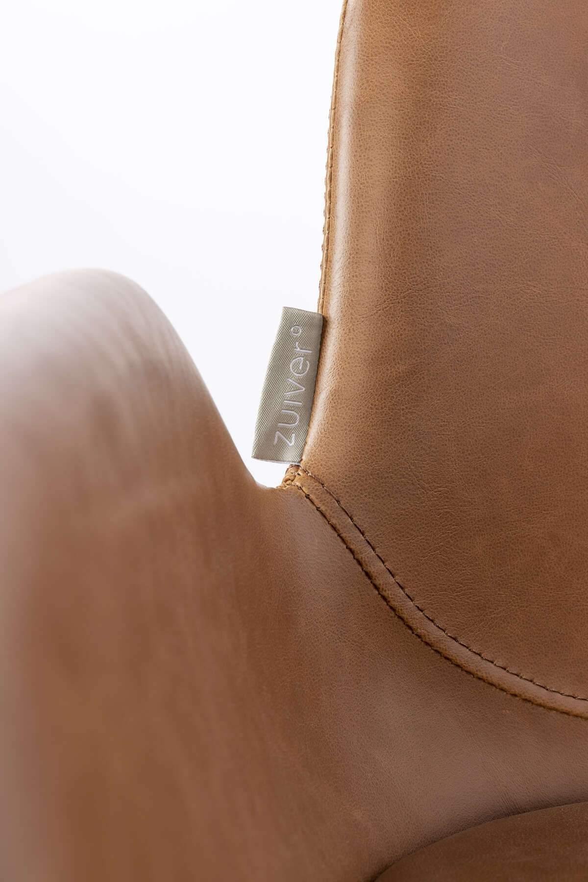 Krzesło barowe BRIT ekoskóra brązowy Zuiver Eye on Design