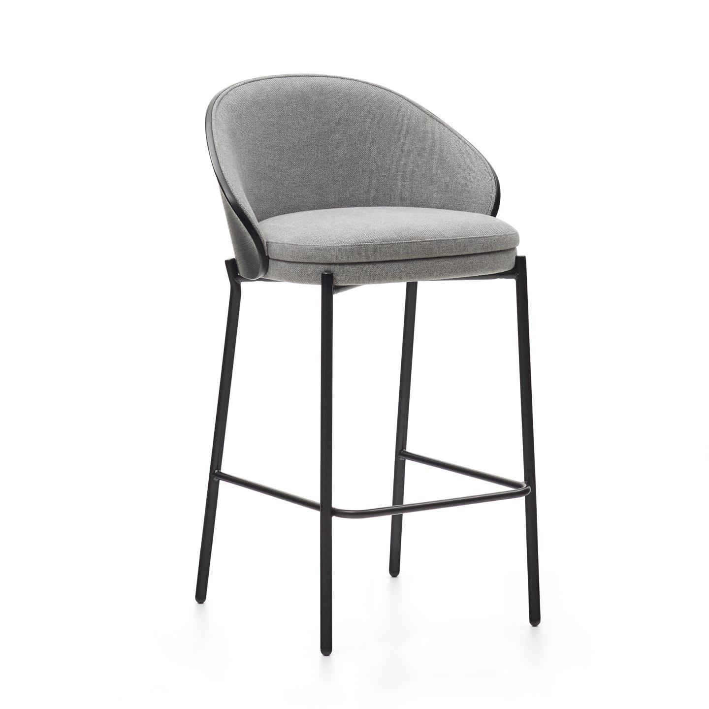 Krzesło barowe EAMY jasnoszary z czarnym wykończeniem La Forma 77 cm Eye on Design