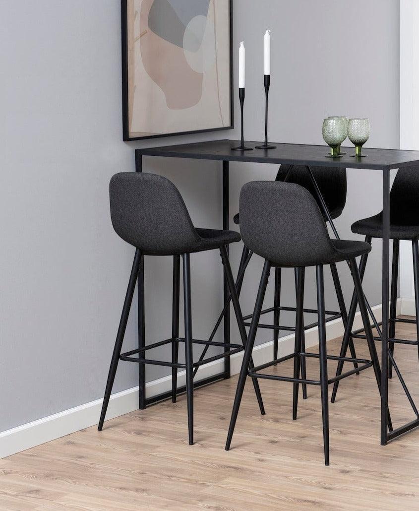 Krzesło barowe LIVIA ciemnoszary z czarną podstawą Home Essentials Eye on Design