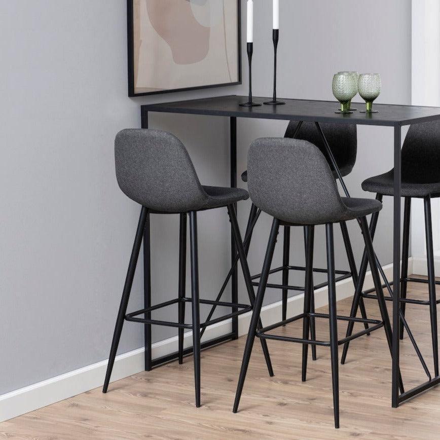 Krzesło barowe LIVIA jasnoszary z czarną podstawą Home Essentials Eye on Design