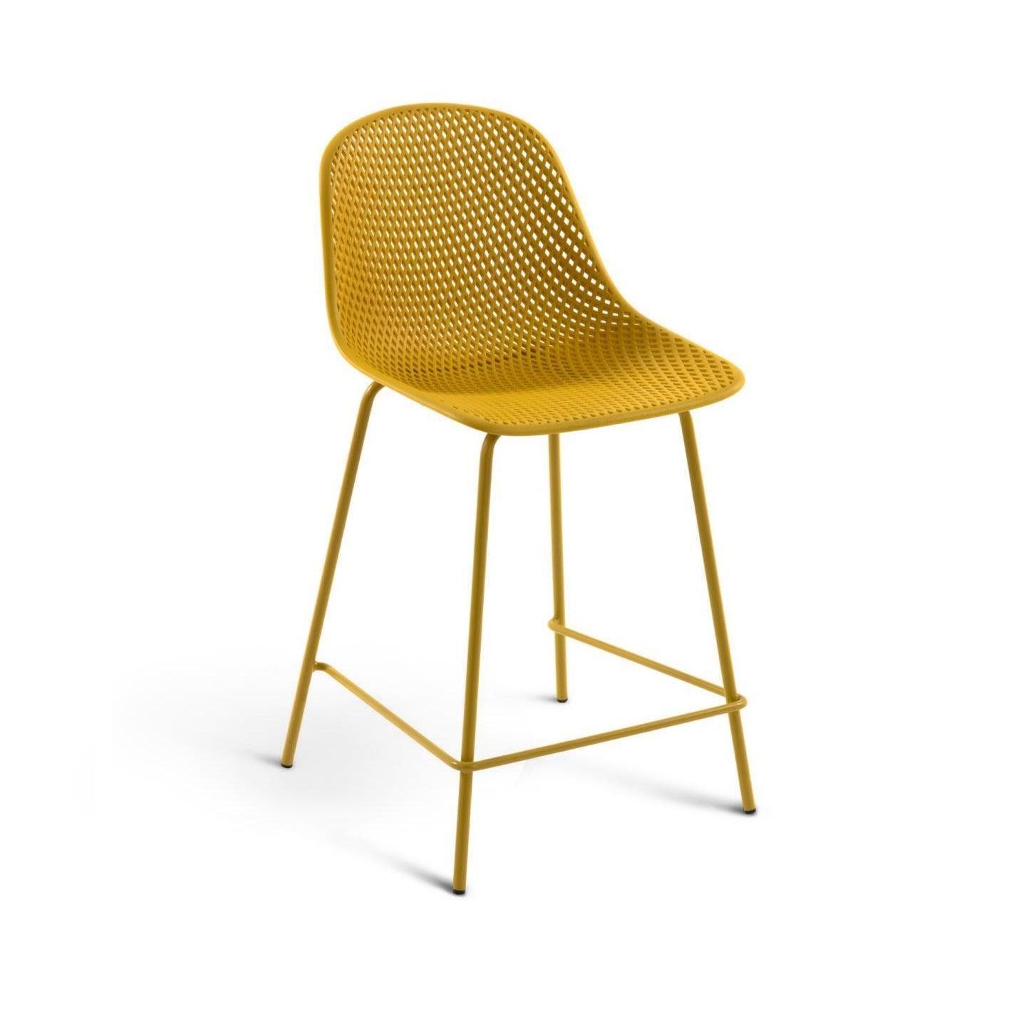 Krzesło barowe ogrodowe QUINBY żółty La Forma 65 cm Eye on Design