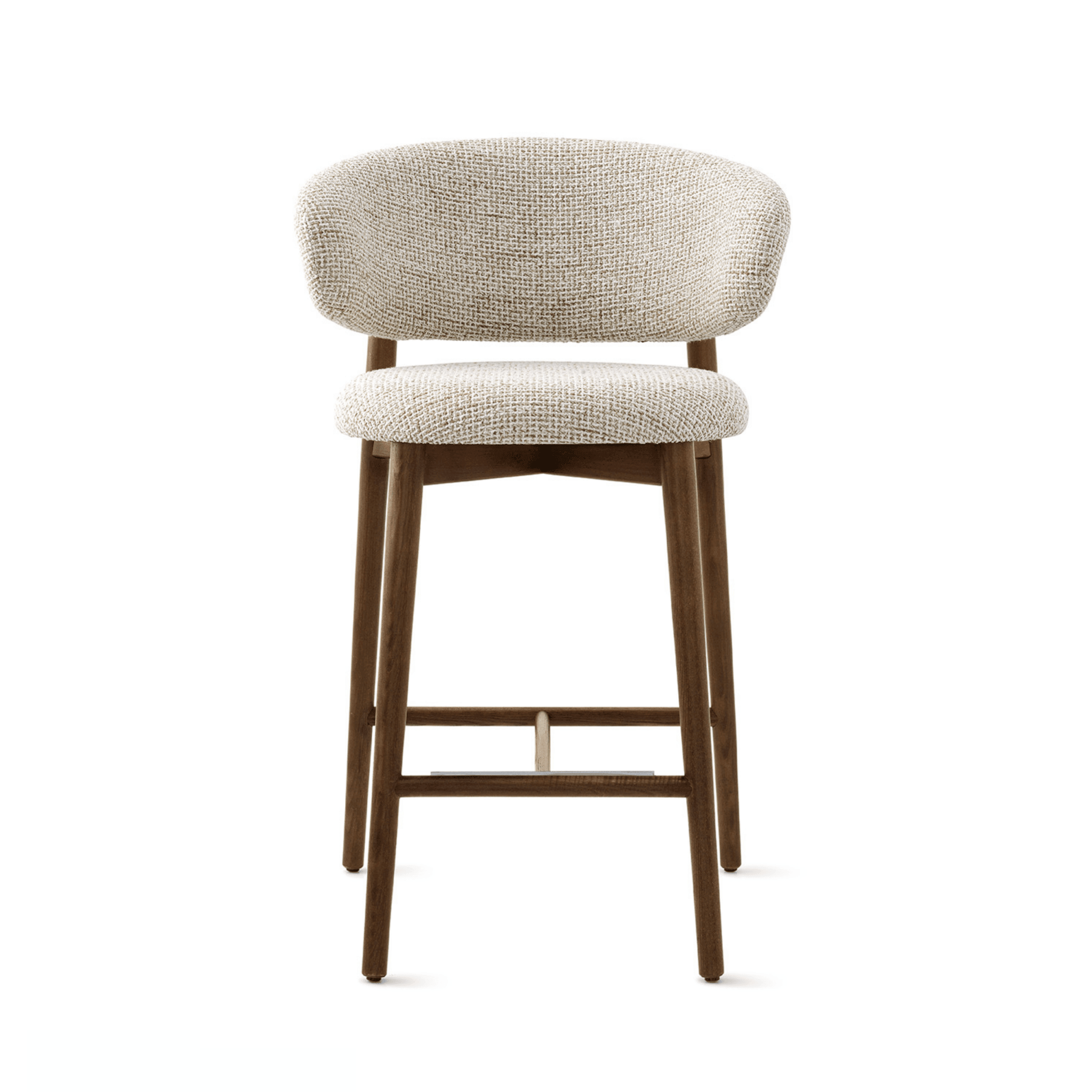 Krzesło barowe OLEANDRO boucle beżowy z drewnianą podstawą Calligaris Eye on Design