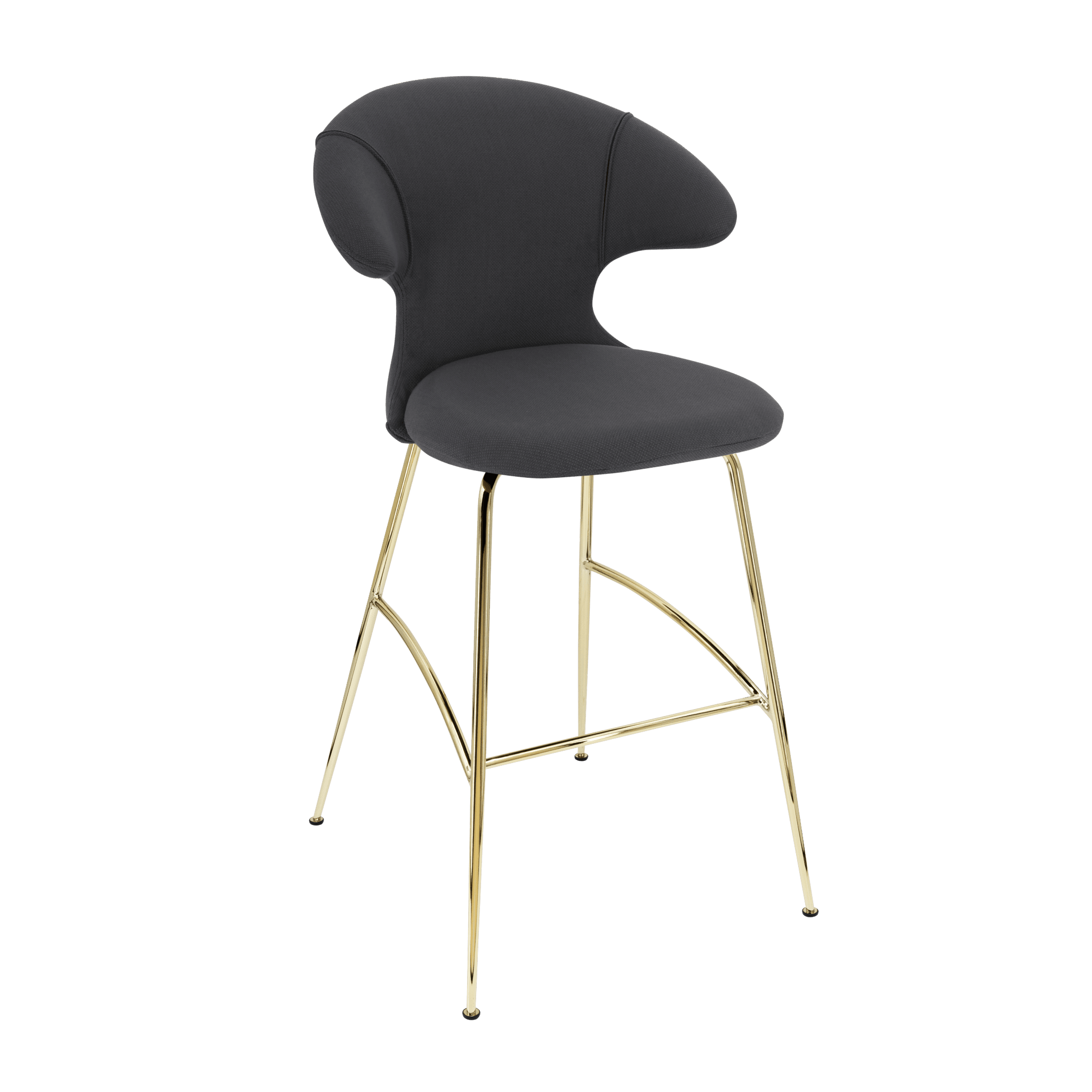 Krzesło barowe TIME FLIES antracytowy ze złotą podstawą UMAGE Eye on Design