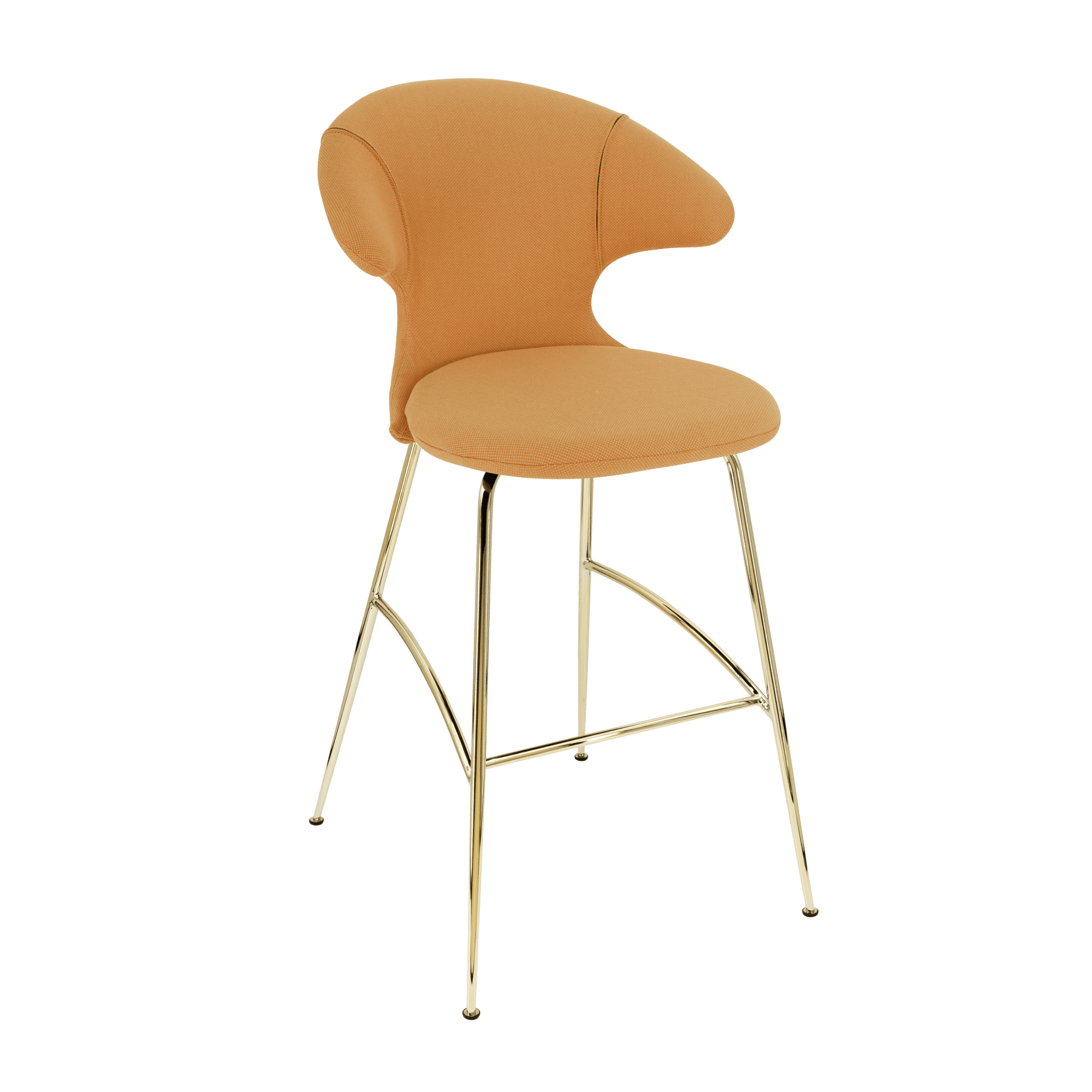 Krzesło barowe TIME FLIES bursztynowy ze złotą podstawą UMAGE Eye on Design