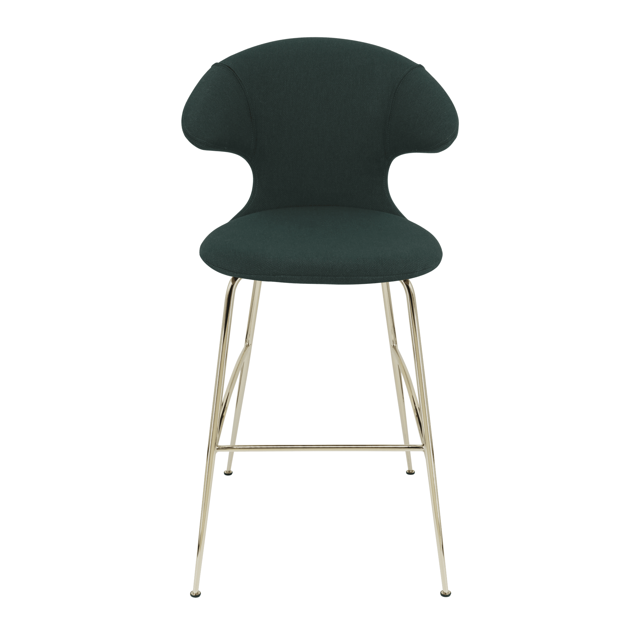 Krzesło barowe TIME FLIES butelkowa zieleń ze złotą podstawą UMAGE 112 cm Eye on Design