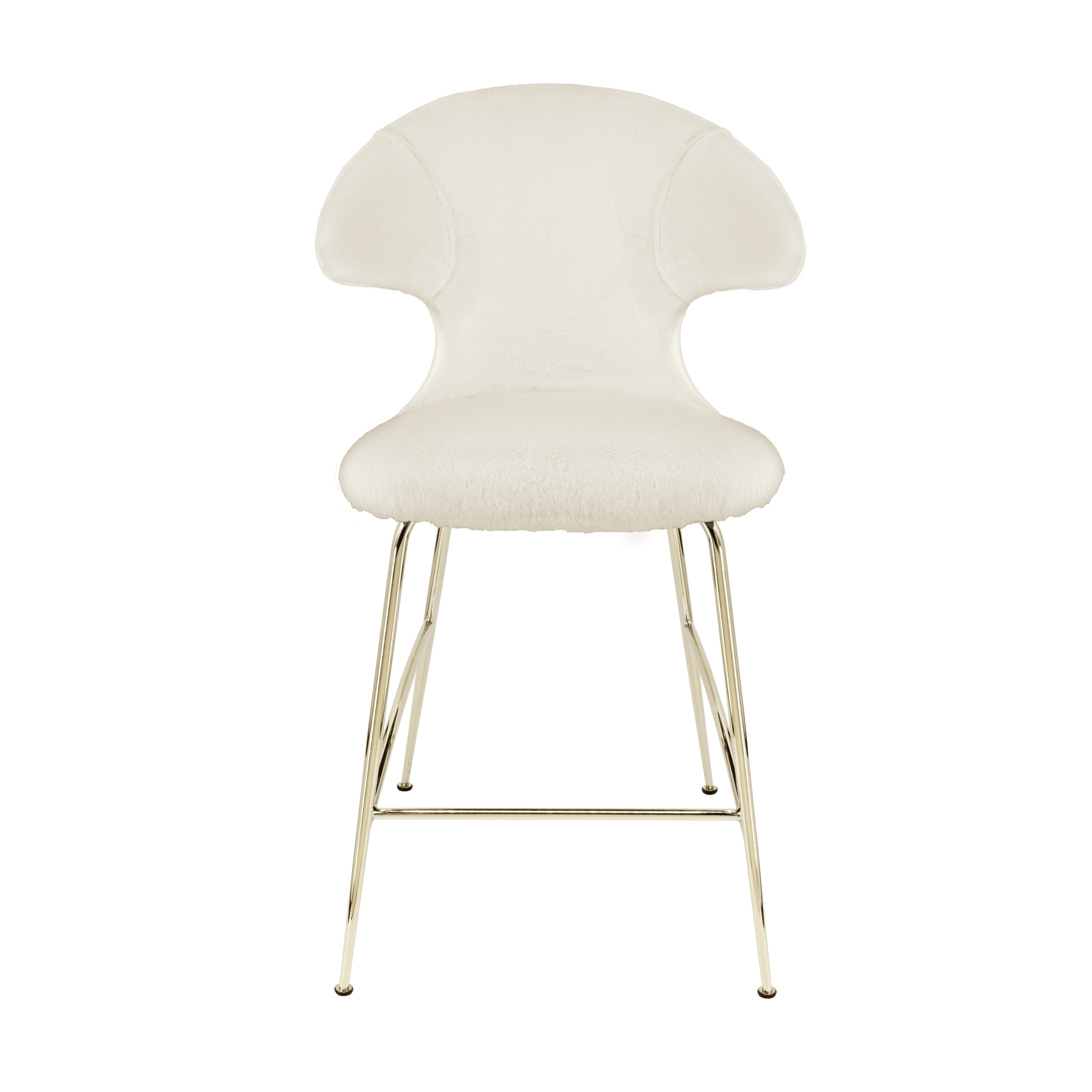 Krzesło barowe TIME FLIES kremowy plusz ze złotą podstawą UMAGE 102 cm Eye on Design