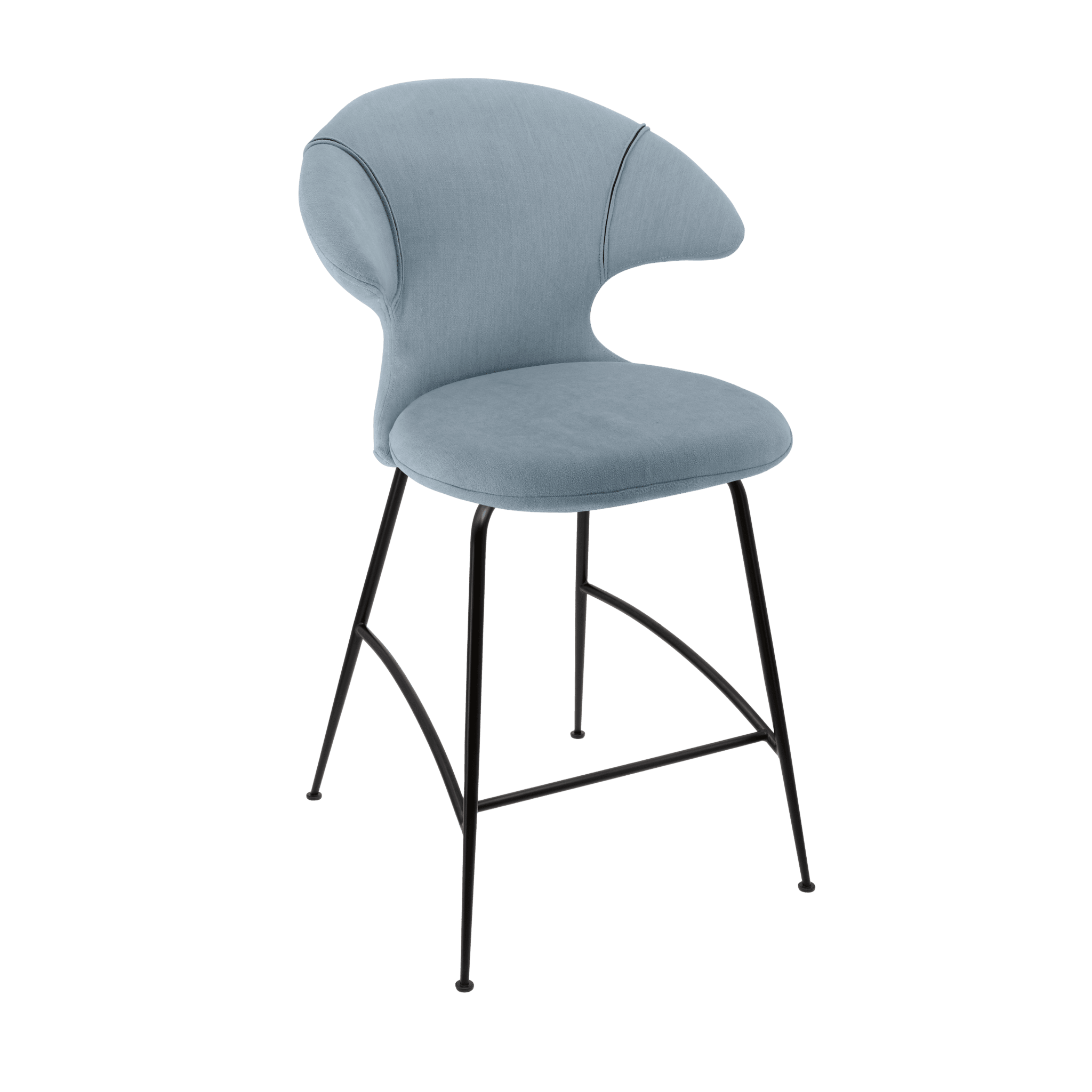 Krzesło barowe TIME FLIES niebieski z czarną podstawą UMAGE Eye on Design