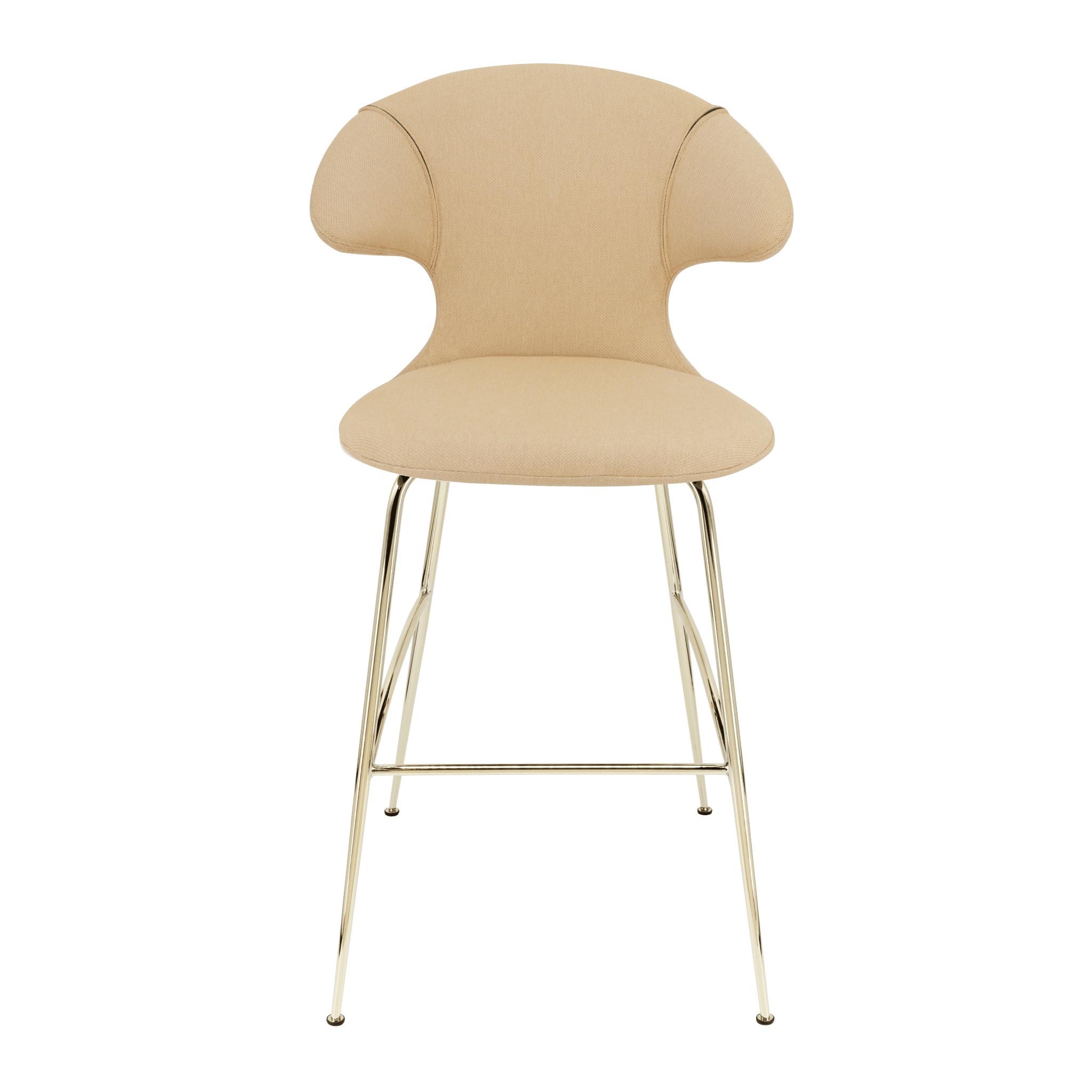 Krzesło barowe TIME FLIES żółty piaskowy ze złotą podstawą UMAGE 112 cm Eye on Design