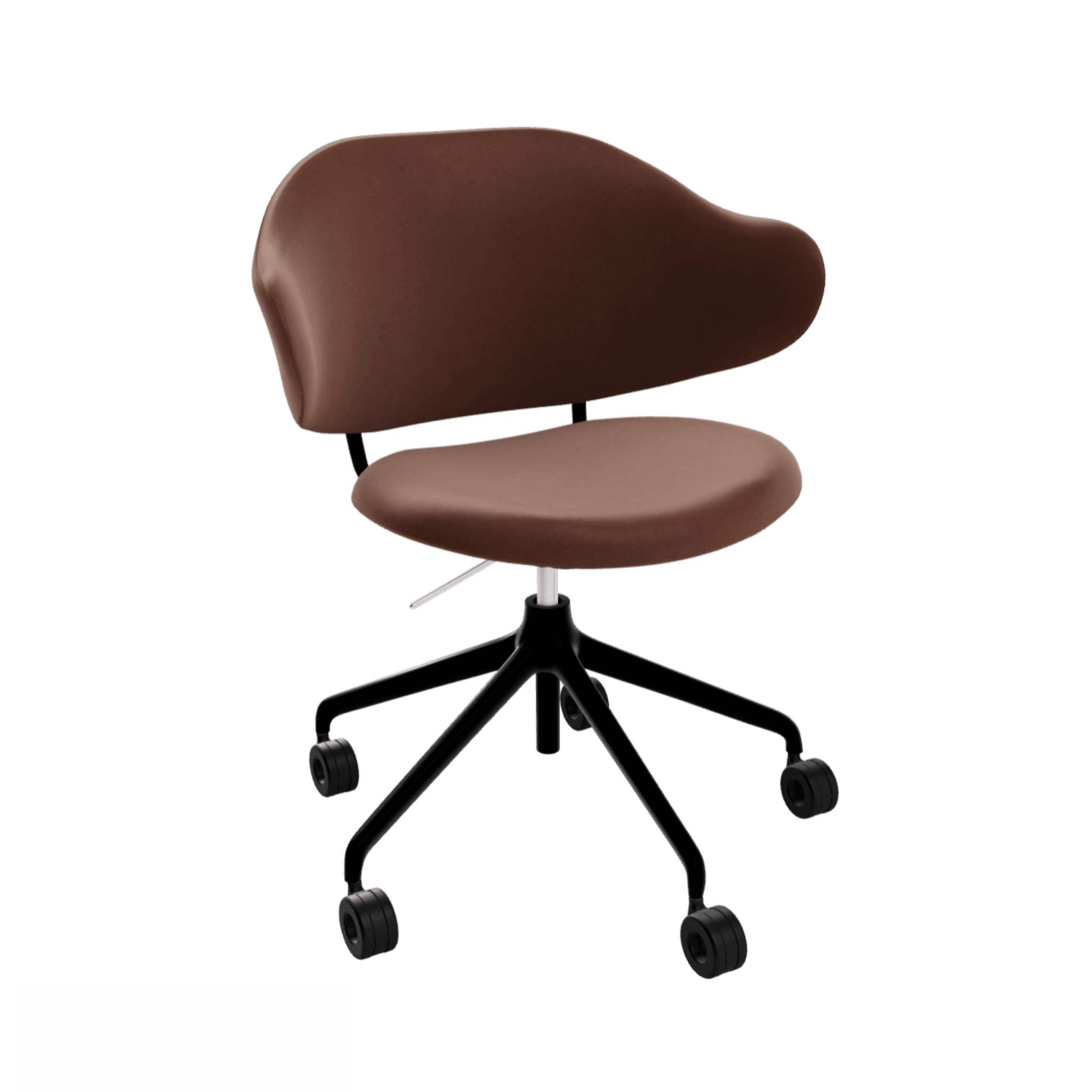 Krzesło biurowe HOLLY brązowa ekoskóra Calligaris matowa czerń Eye on Design