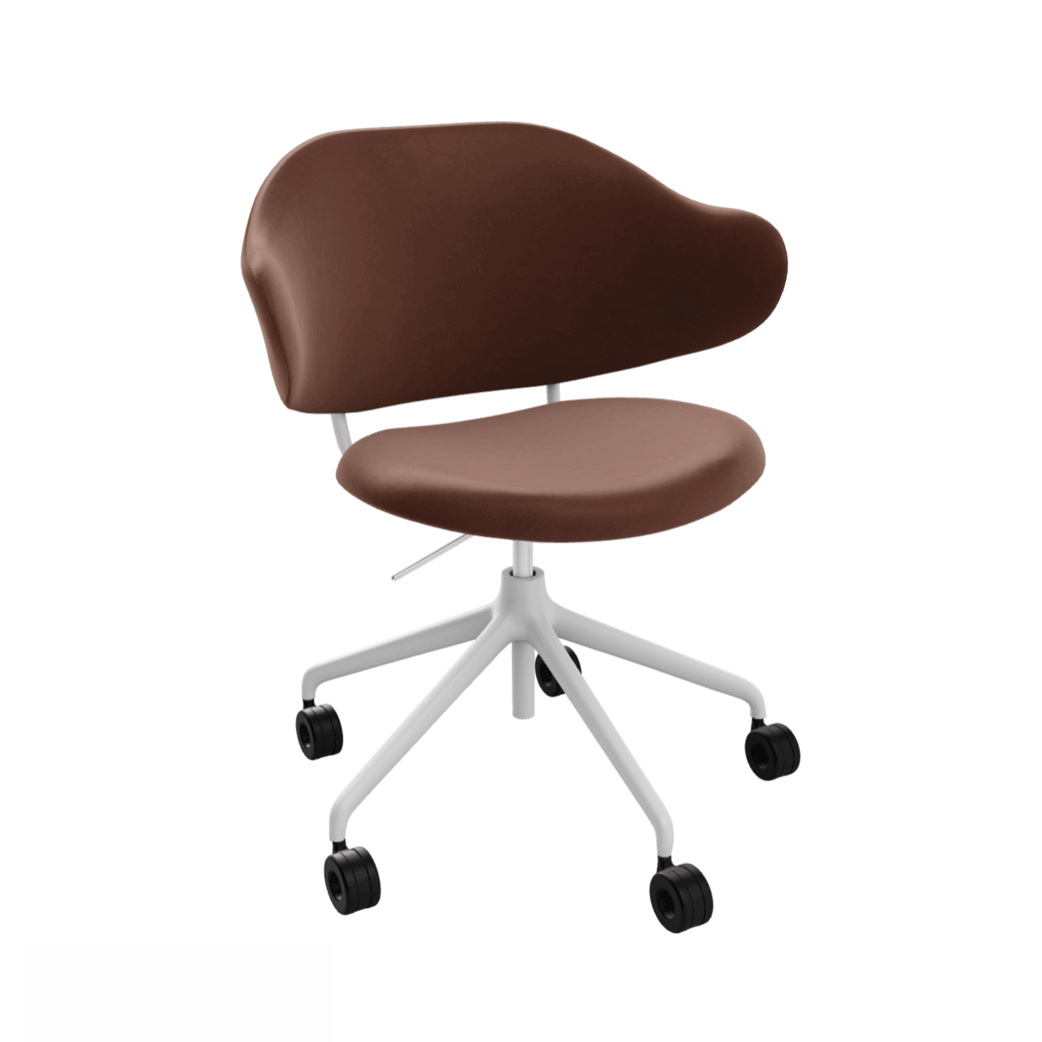 Krzesło biurowe HOLLY brązowa ekoskóra Calligaris matowa biel Eye on Design