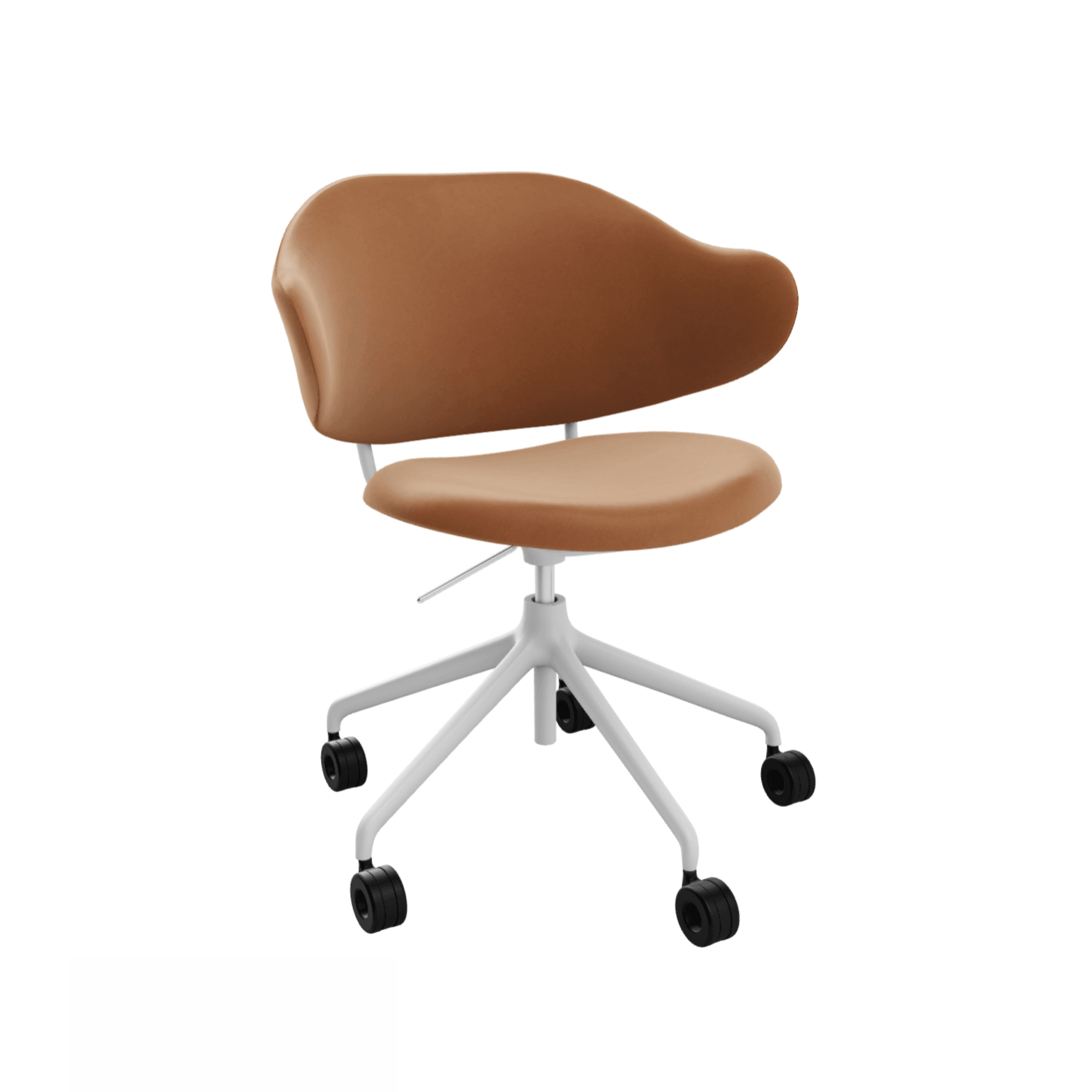 Krzesło biurowe HOLLY koniakowa ekoskóra Calligaris matowa biel Eye on Design