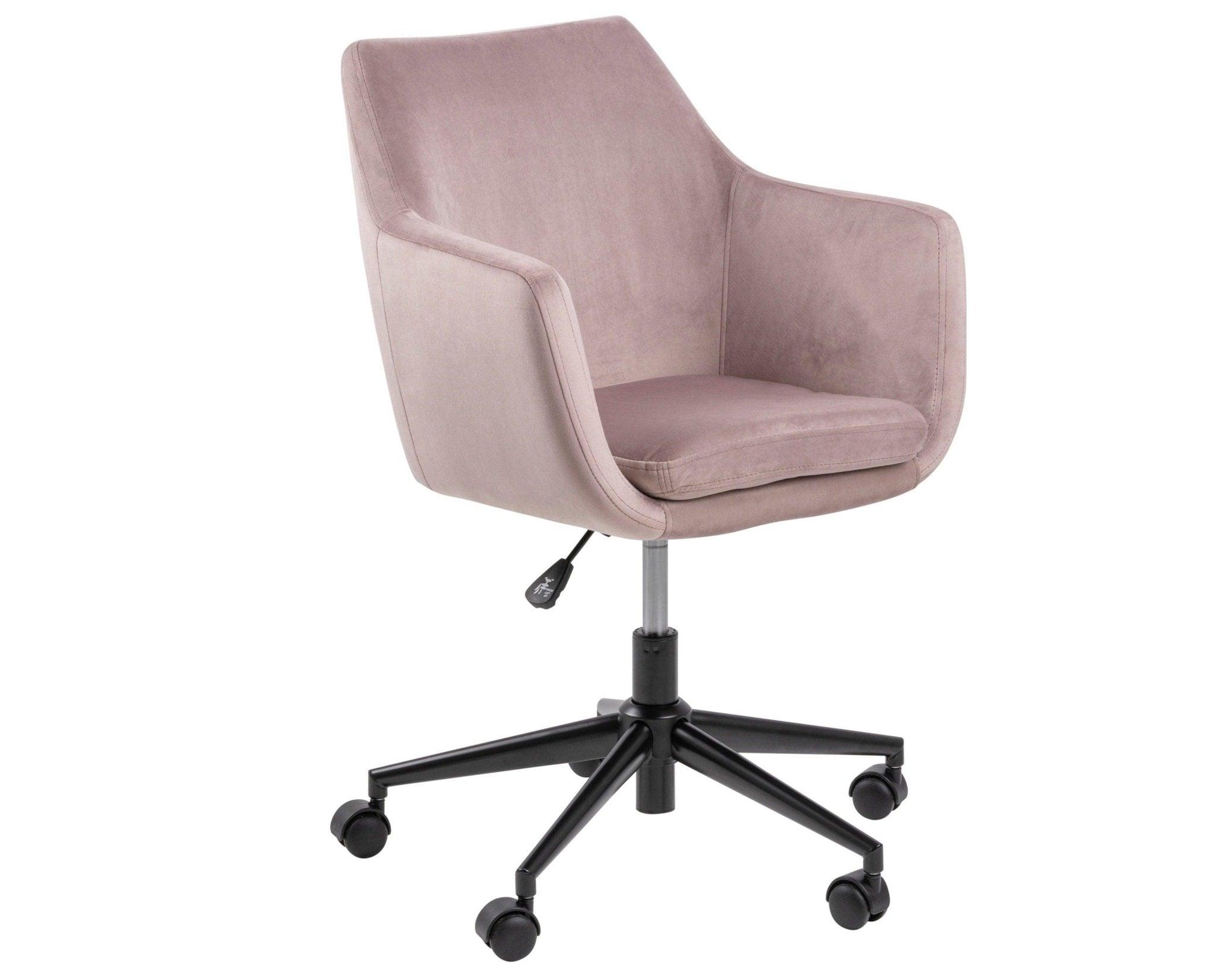 Krzesło biurowe MILAS brudny róż z czarną podstawą Actona Eye on Design