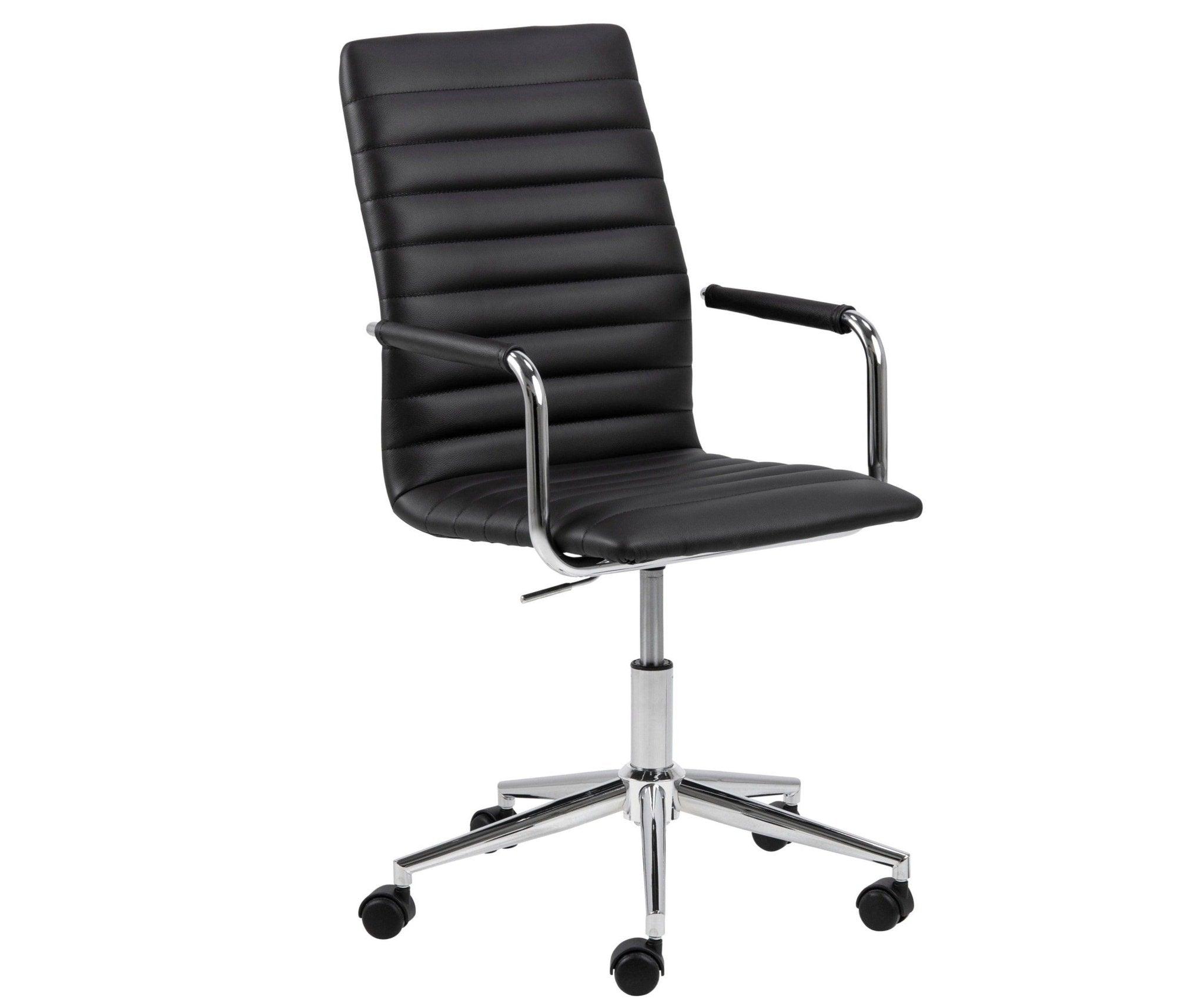 Krzesło biurowe NIKLAS czarny ekoskóra z chromowaną podstawą Actona Eye on Design