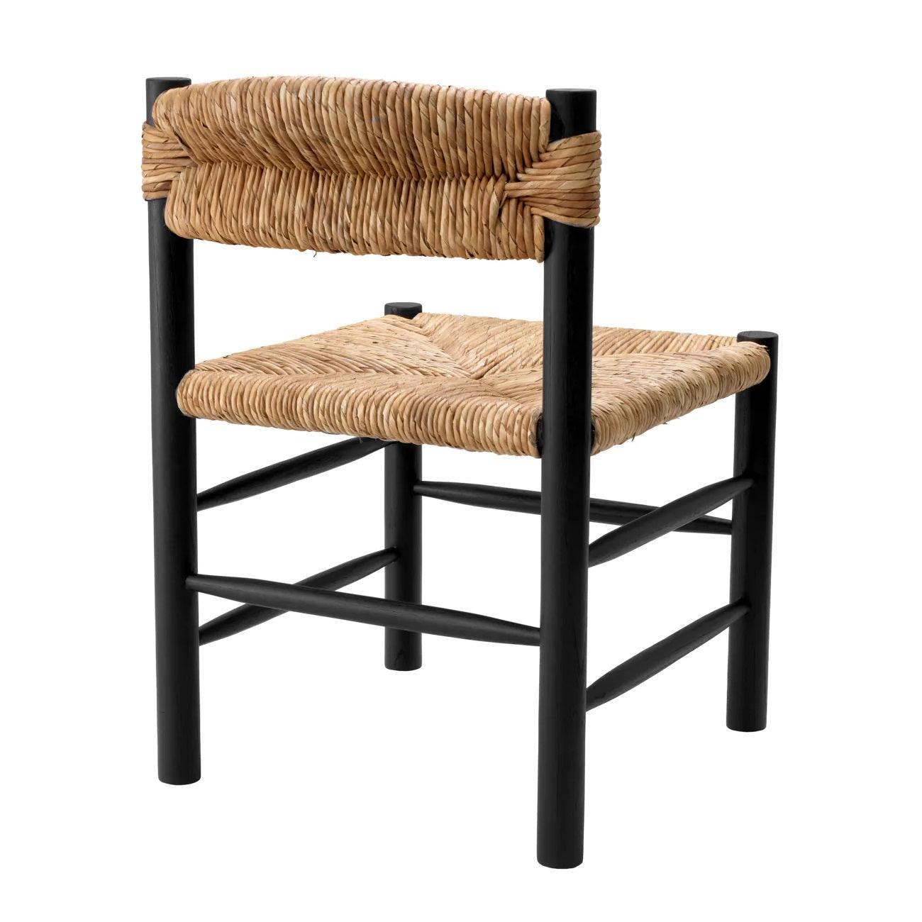 Krzesło COSBY czarny z trawą morską Eichholtz Eye on Design