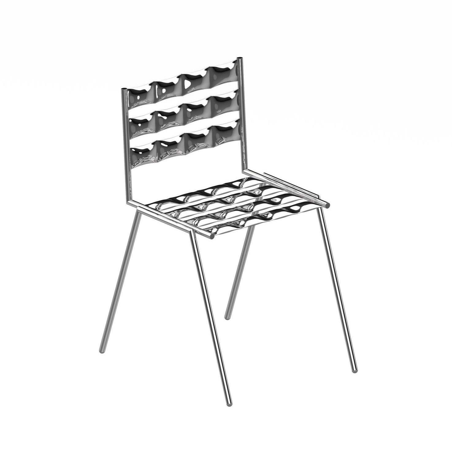 Krzesło COSMIC CHAIR stalowy Mati Sipiora Polerowana stal Eye on Design