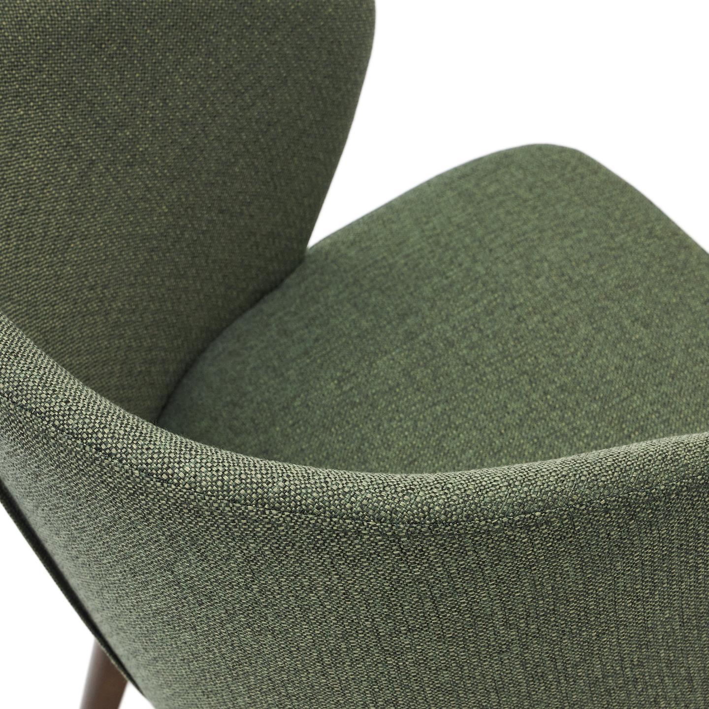 Krzesło DARICE zielony szenil z ciemną podstawą La Forma Eye on Design