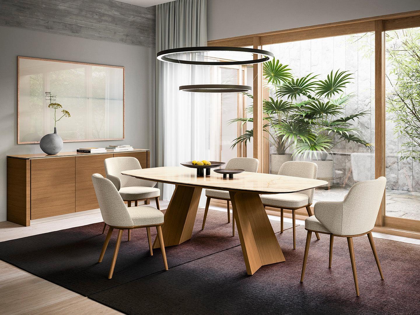 Krzesło FOYER boucle antracyt z drewnianą podstawą Calligaris Eye on Design