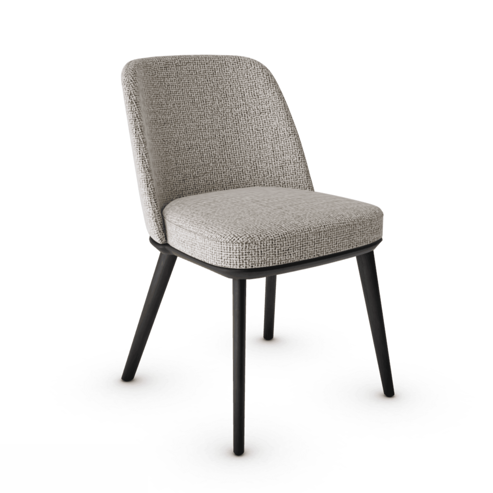 Krzesło FOYER boucle beżowy z drewnianą podstawą Calligaris drewniana matowa czerń Eye on Design