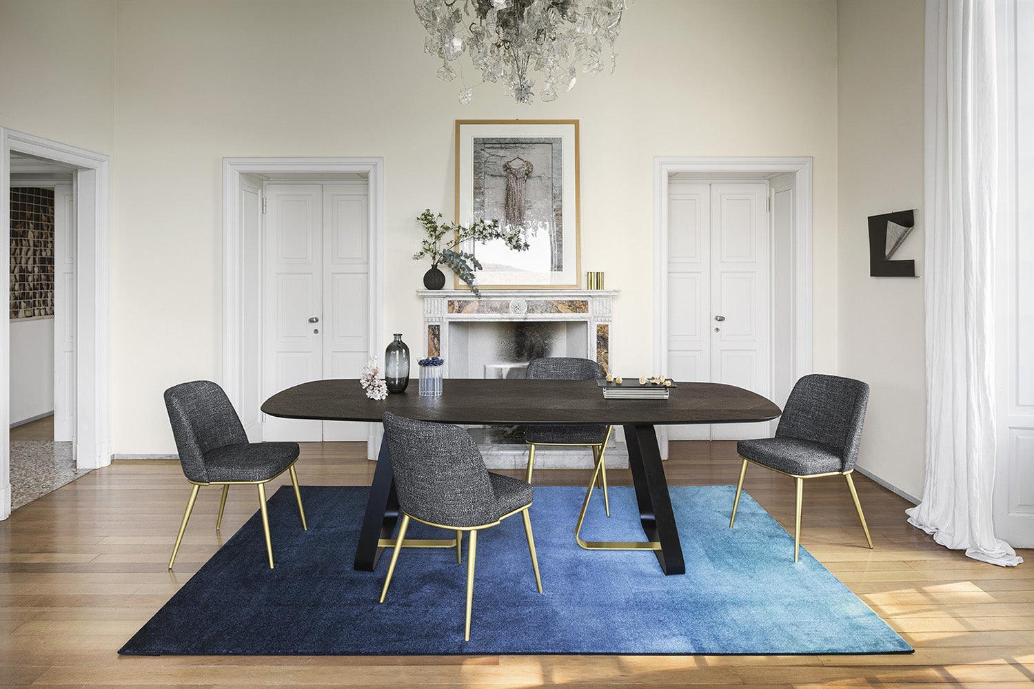 Krzesło FOYER ciemnobrązowy z metalową podstawą Calligaris Eye on Design