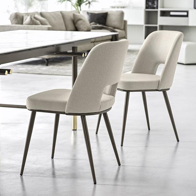 Krzesło FOYER ciemnobrązowy z metalową podstawą Calligaris Eye on Design
