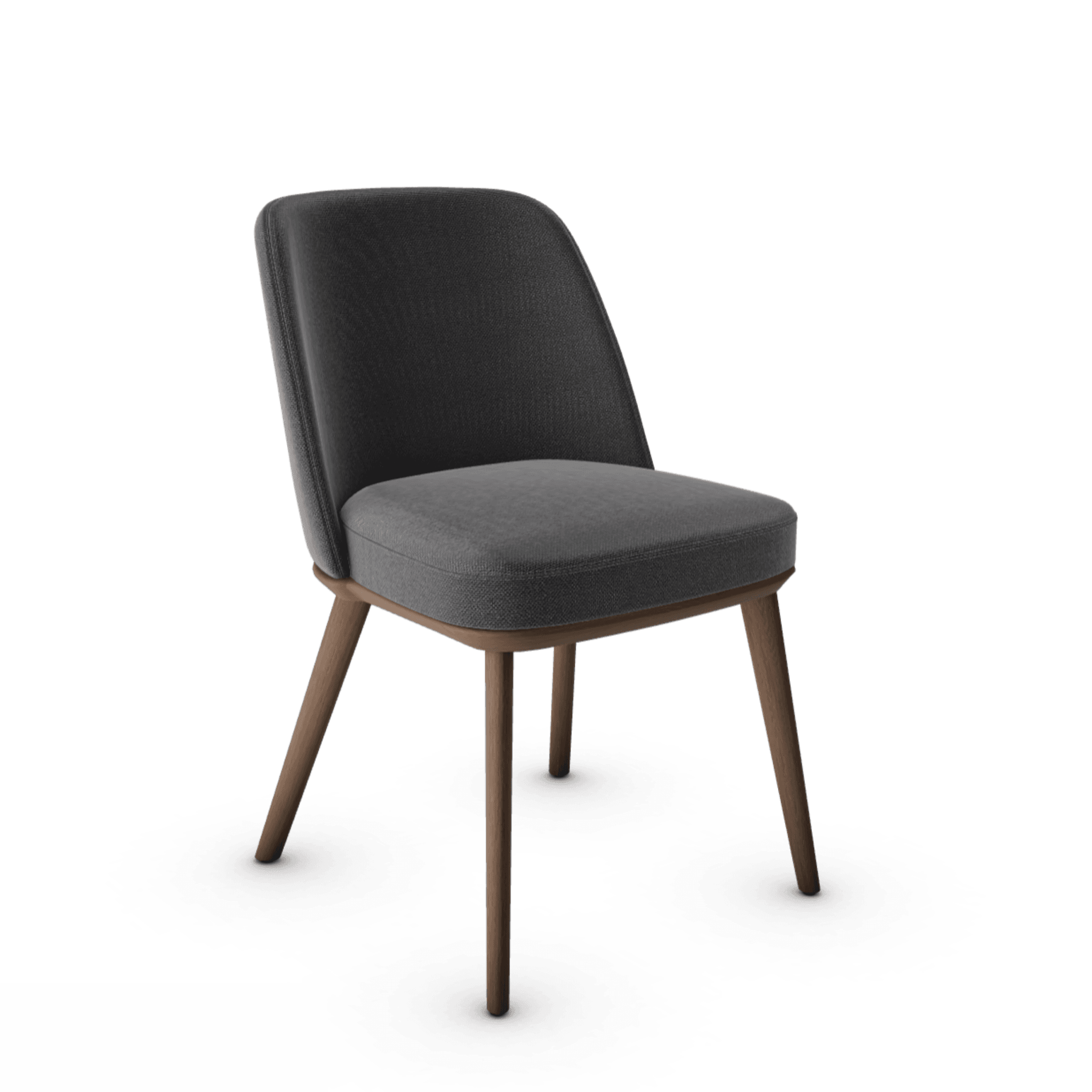 Krzesło FOYER ciemnoszary z drewnianą podstawą Calligaris drewniana ciemnobrązowa Eye on Design