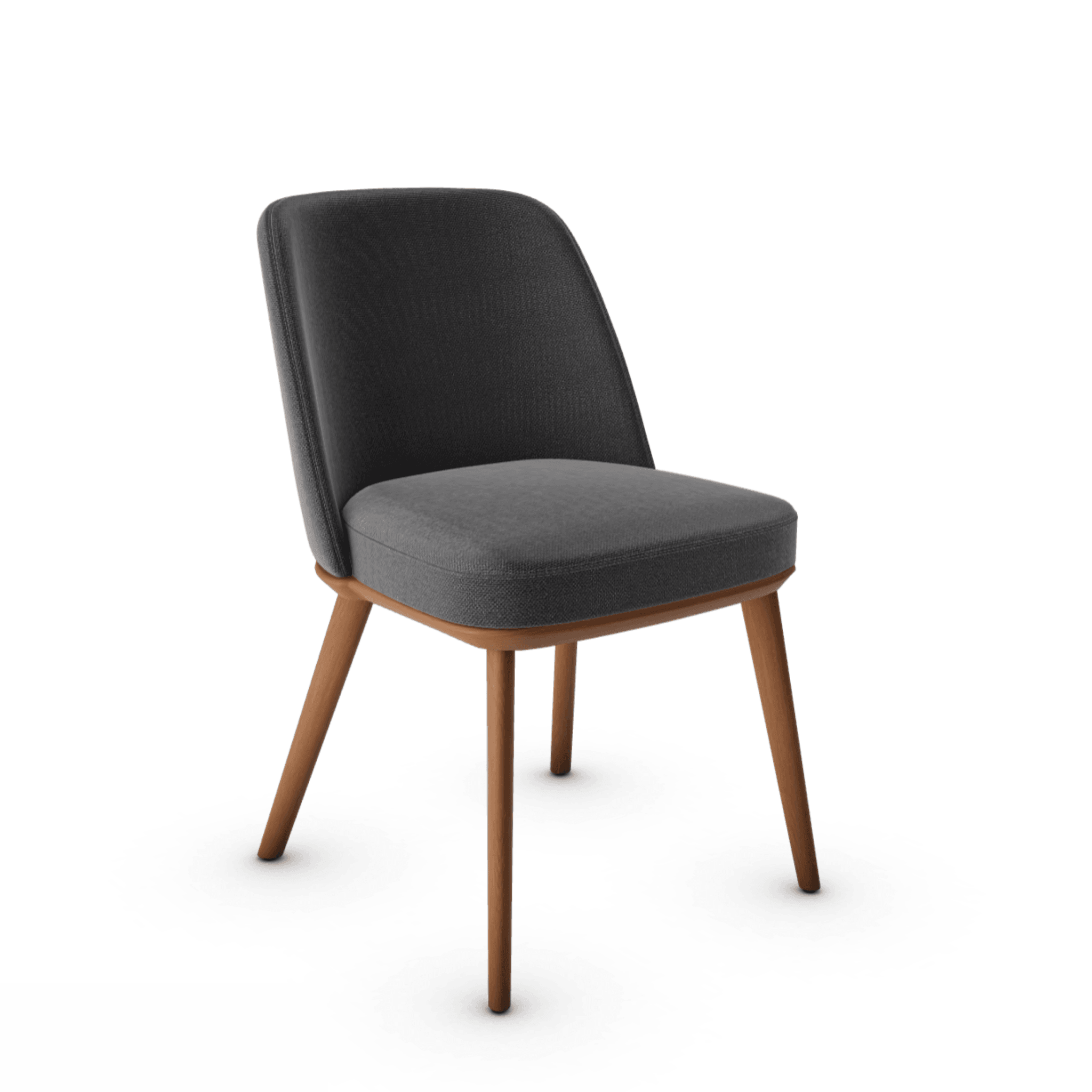 Krzesło FOYER ciemnoszary z drewnianą podstawą Calligaris drewniana orzech włoski Eye on Design