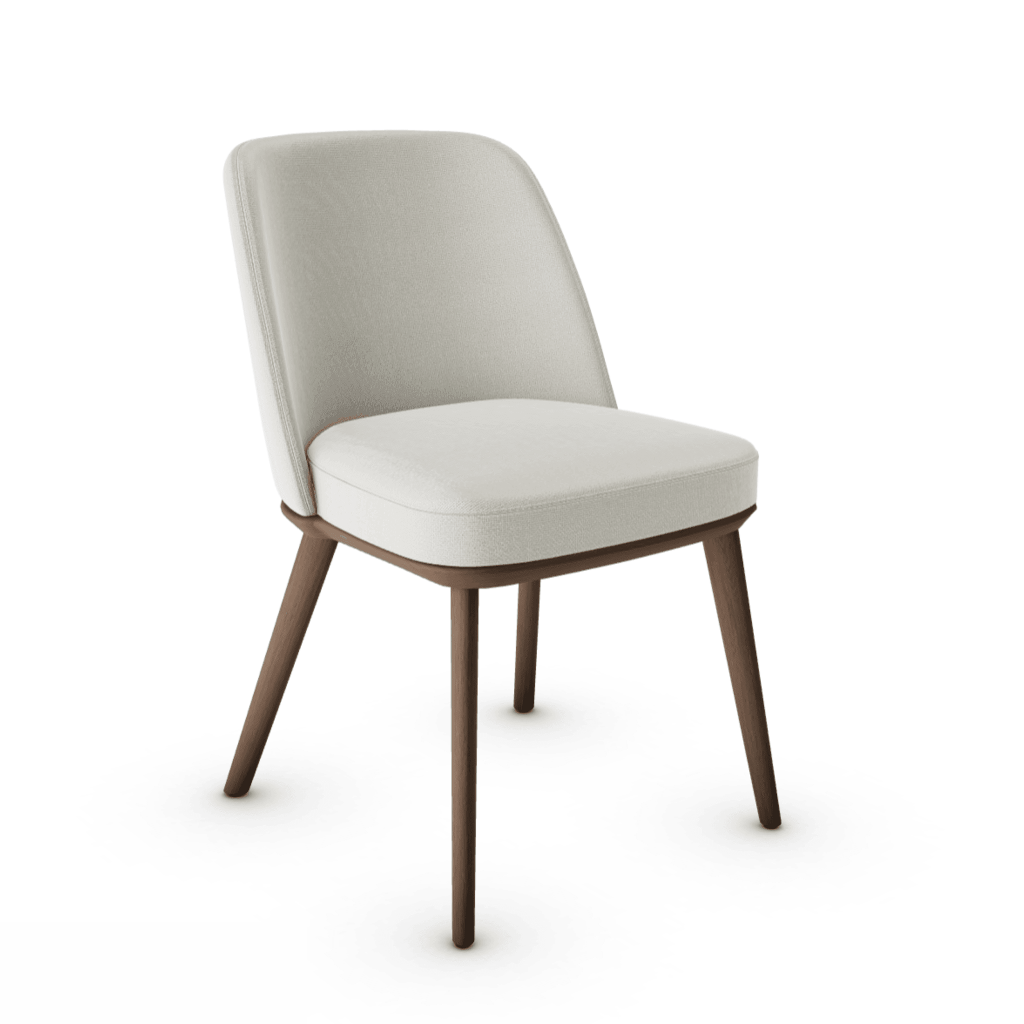 Krzesło FOYER piaskowy z drewnianą podstawą Calligaris drewniana ciemnobrązowa Eye on Design