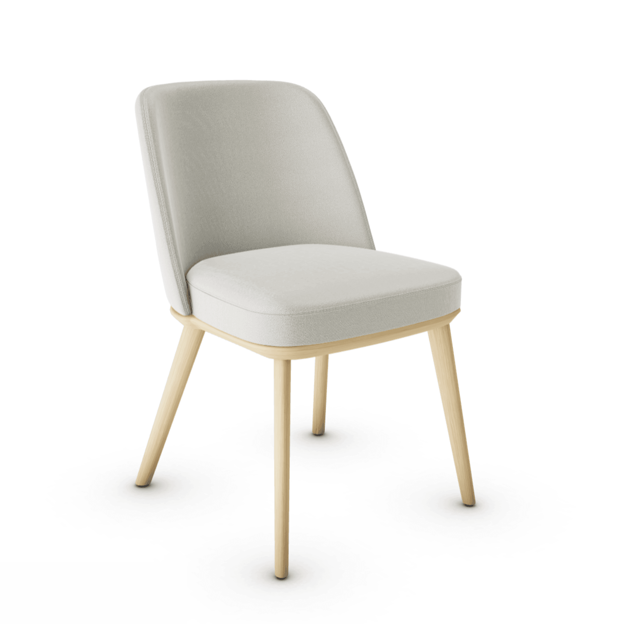 Krzesło FOYER piaskowy z drewnianą podstawą Calligaris drewniana naturalny dąb Eye on Design