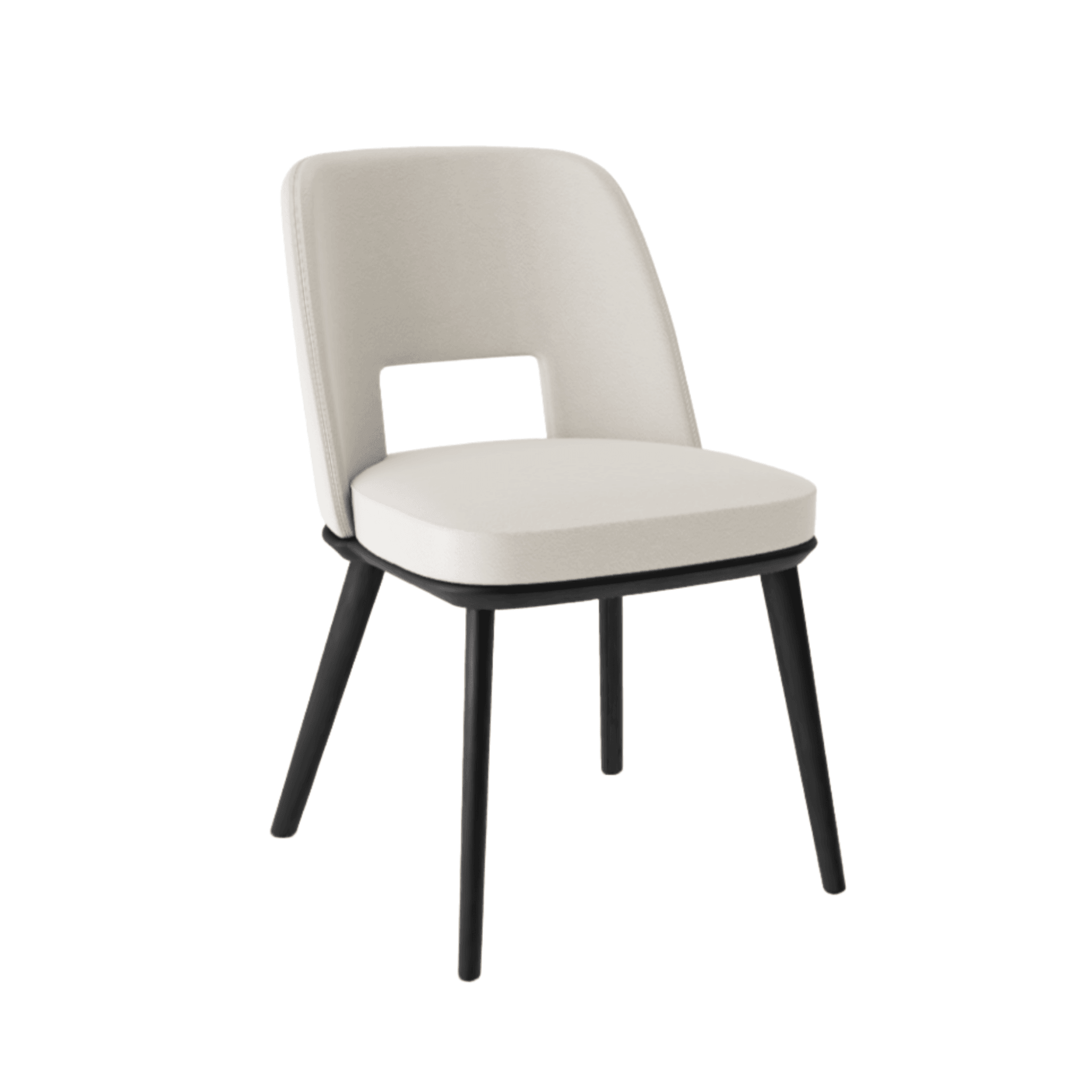 Krzesło FOYER skóra kremowy z drewnianą podstawą Calligaris matowa czerń Eye on Design