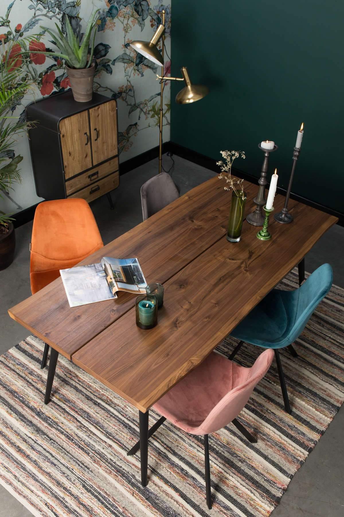 Krzesło FRANKY VELVET niebieski Dutchbone Eye on Design