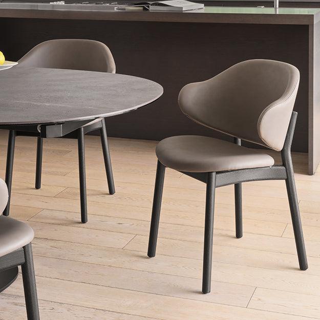 Krzesło HOLLY brązowa ekoskóra z drewnianą podstawą Calligaris Eye on Design