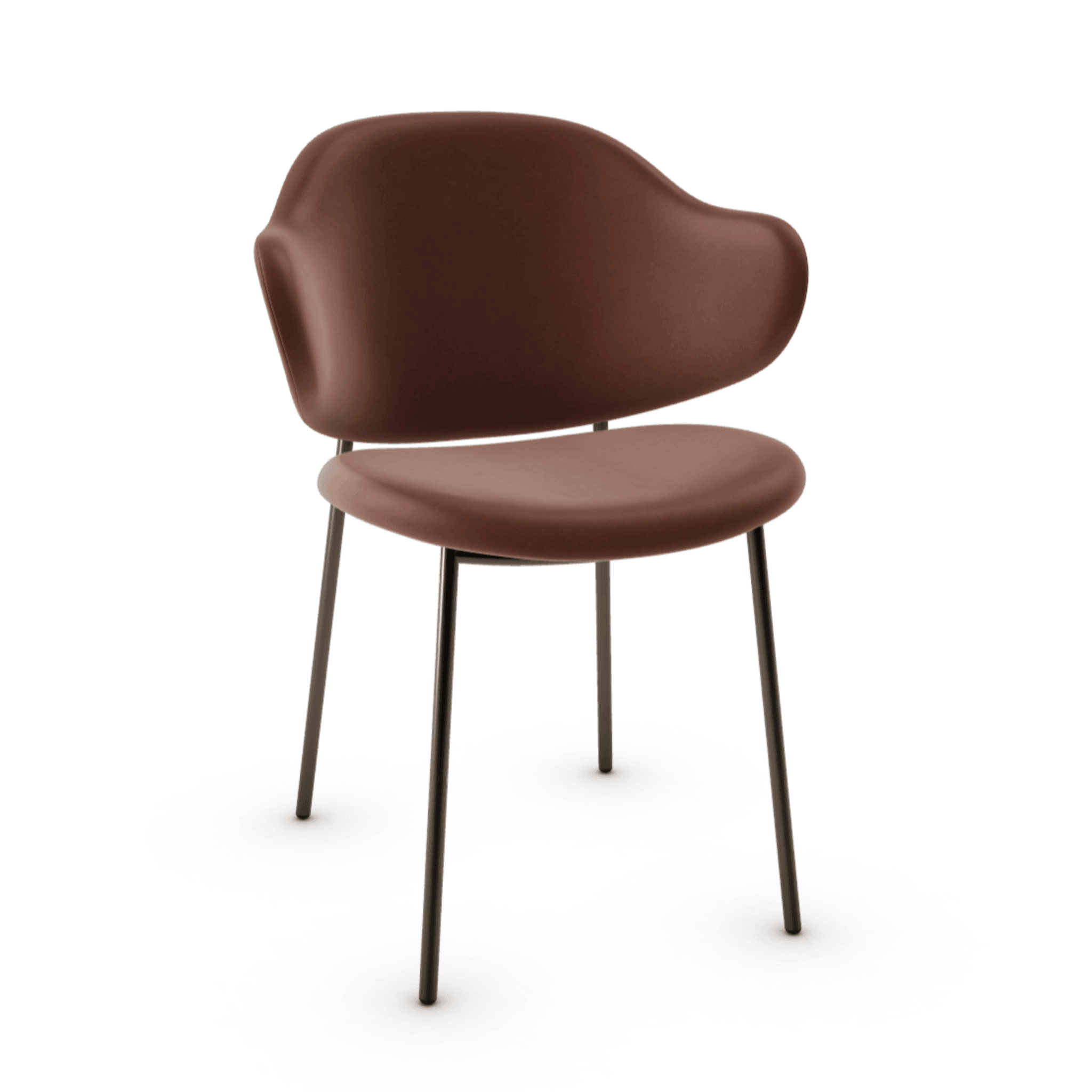 Krzesło HOLLY brązowa ekoskóra z metalową podstawą Calligaris matowy brąz Eye on Design