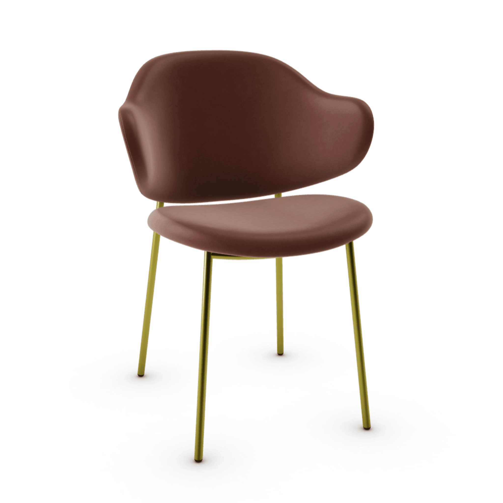 Krzesło HOLLY brązowa ekoskóra z metalową podstawą Calligaris matowy mosiądz Eye on Design