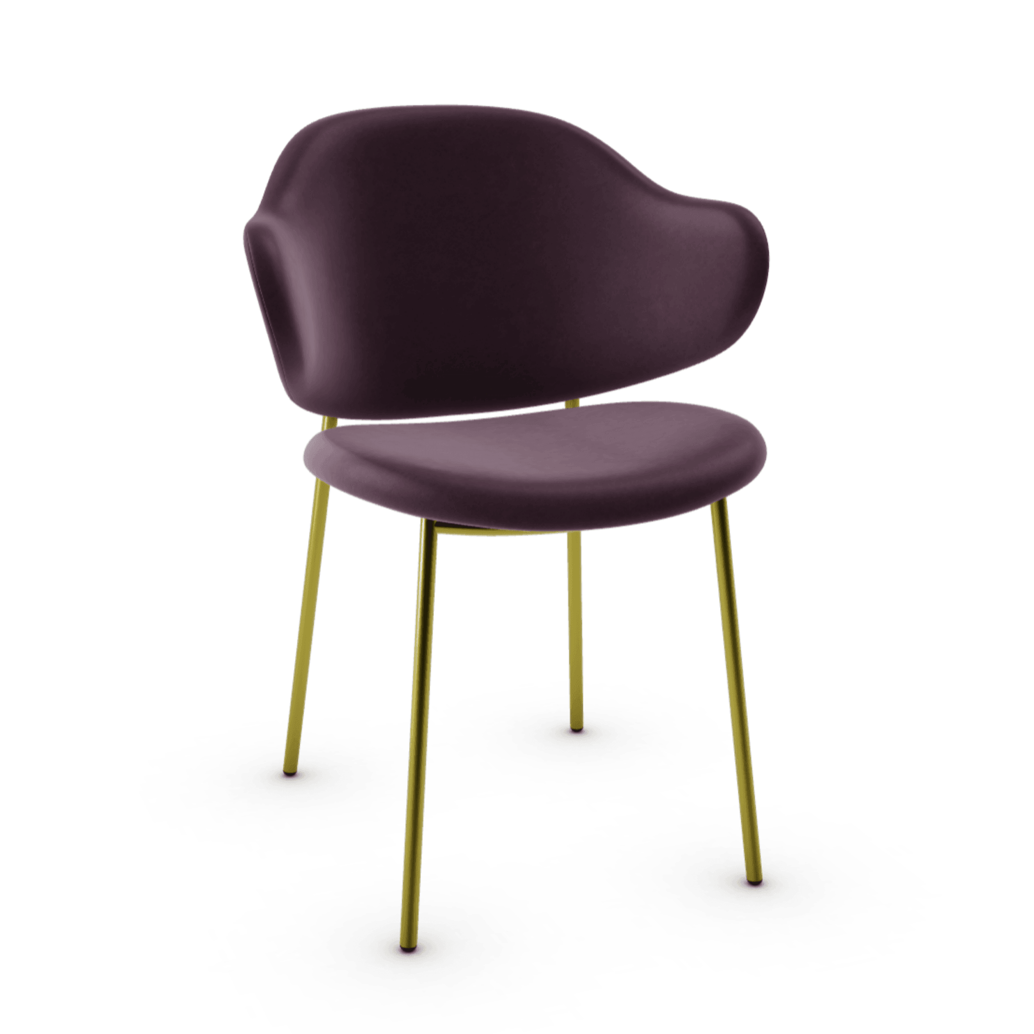 Krzesło HOLLY burgundowa ekoskóra z metalową podstawą Calligaris matowy mosiądz Eye on Design